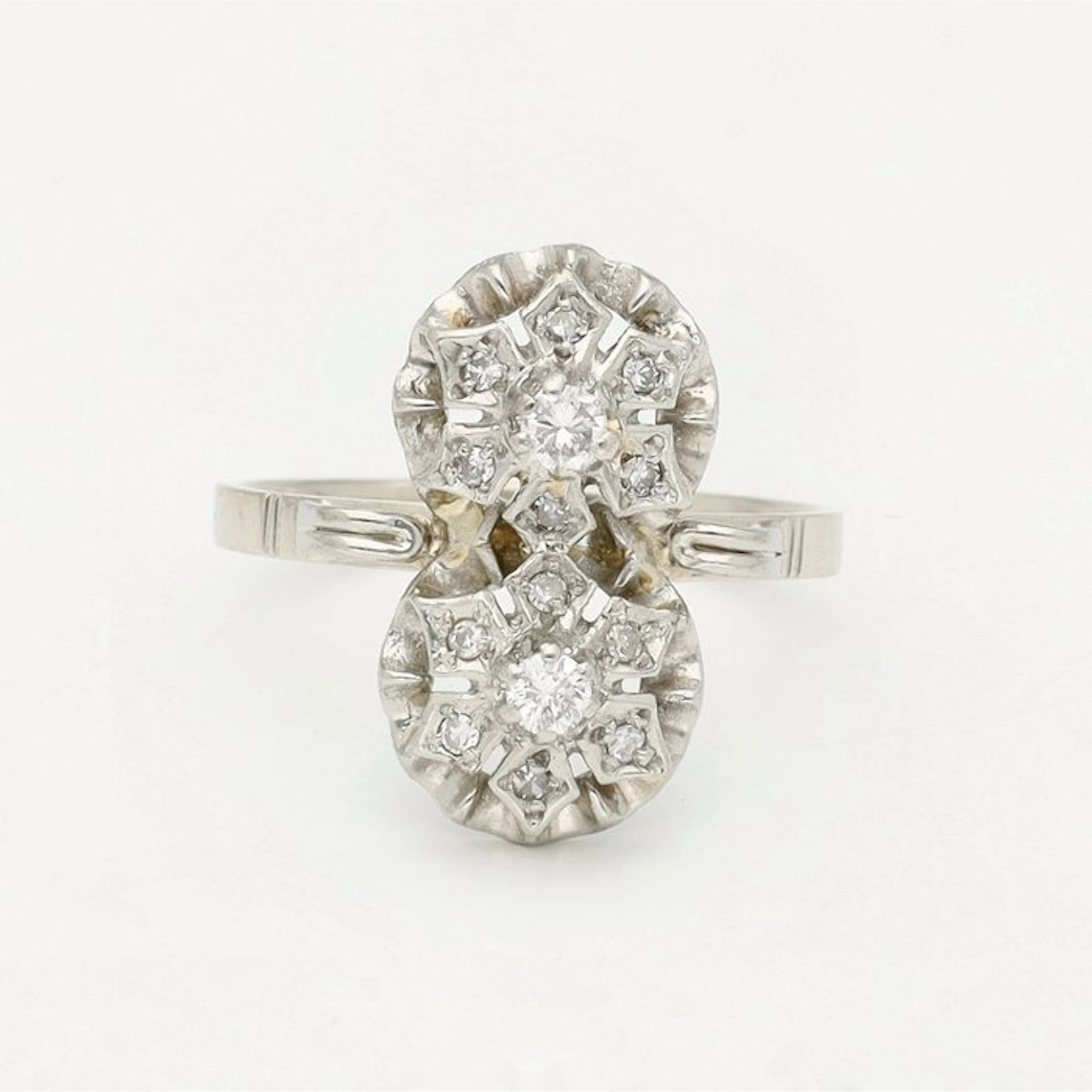 Ring - 14 kt. White gold Diamond (Natural)