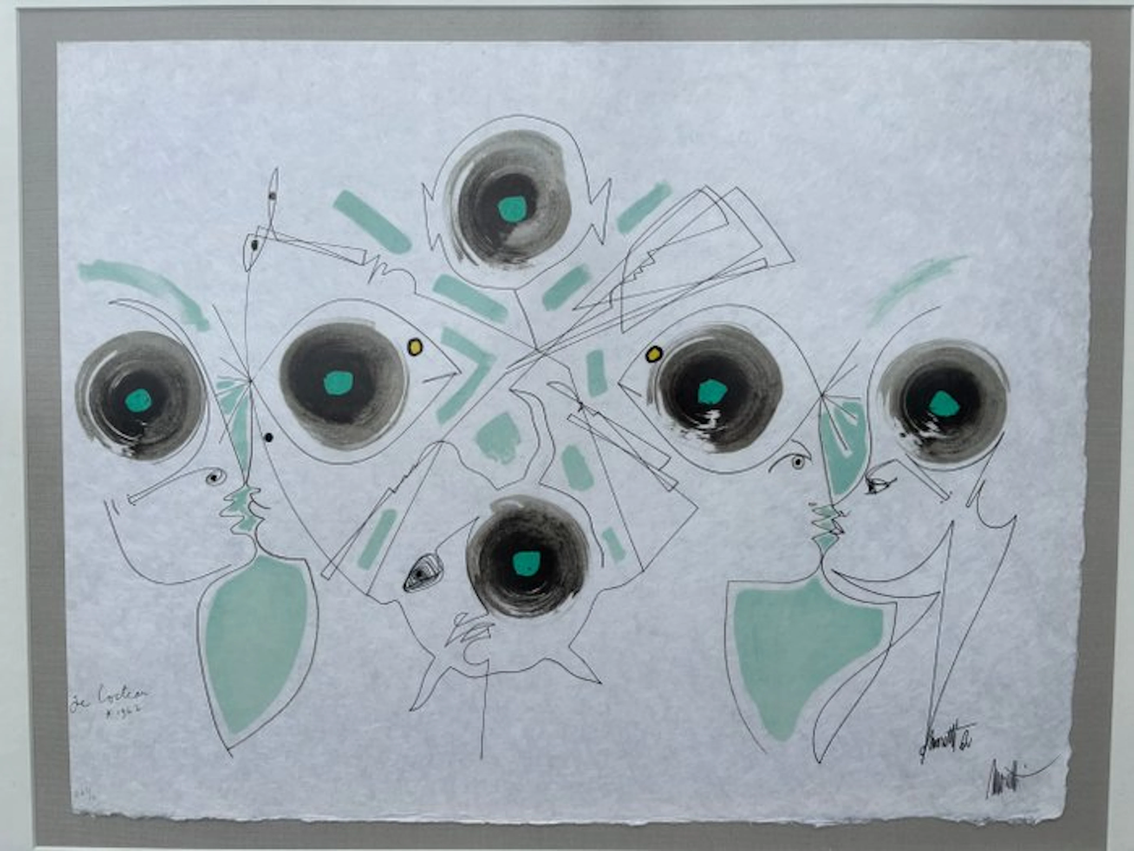 Jean Cocteau (1889-1963) en Raymond Moretti (1931-2005) - Visages et Poissons