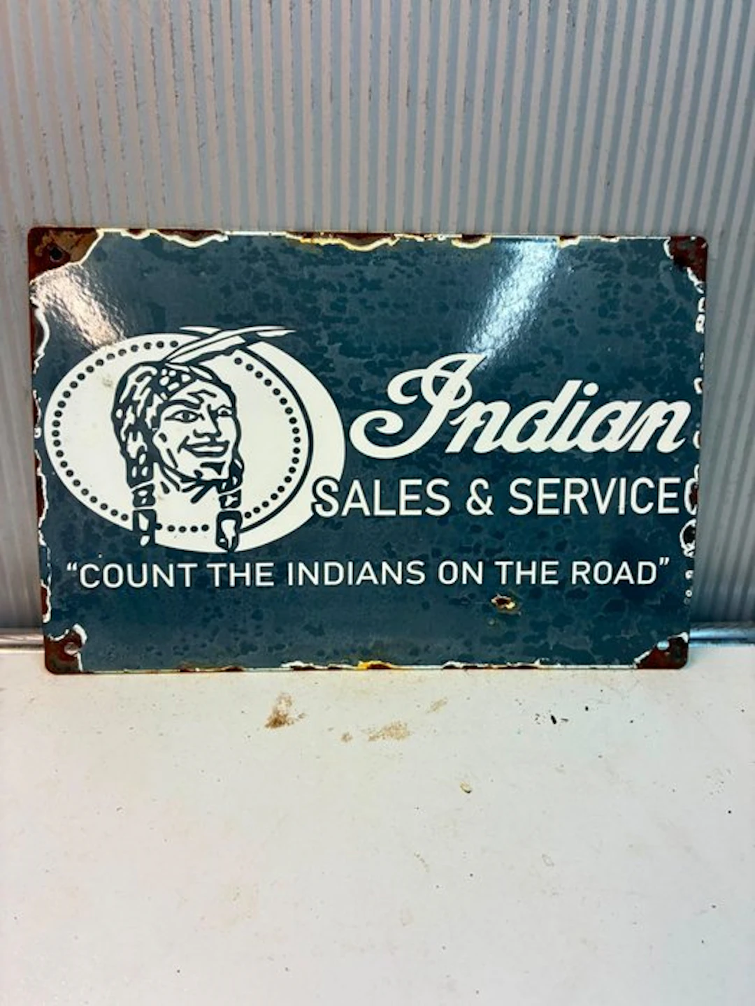 Indian Motorcycles – Emaille Reclamebord – Sales...