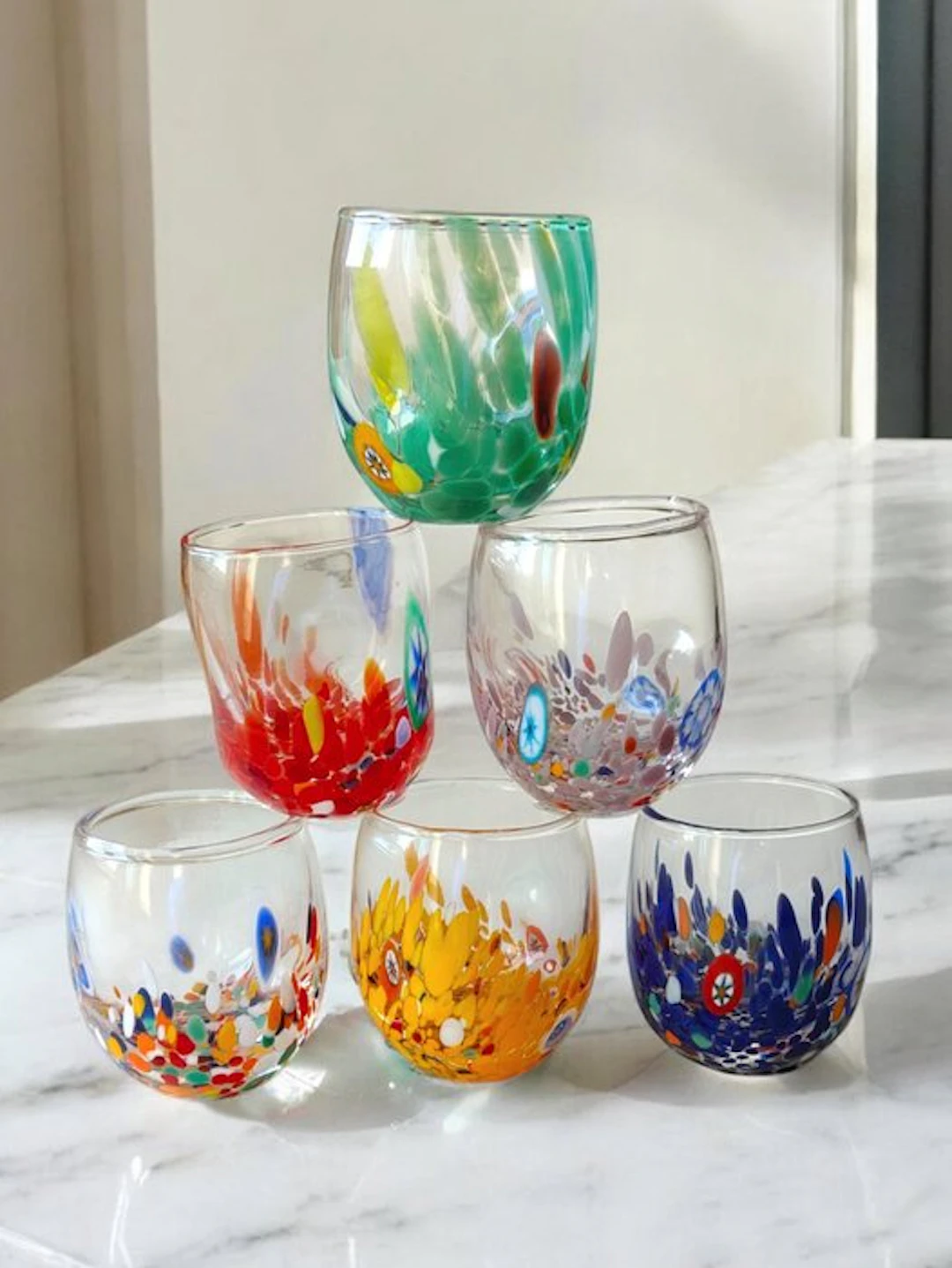 MurArt - MurArt - Drinking set (6) - Glass - Murrine Millefiori