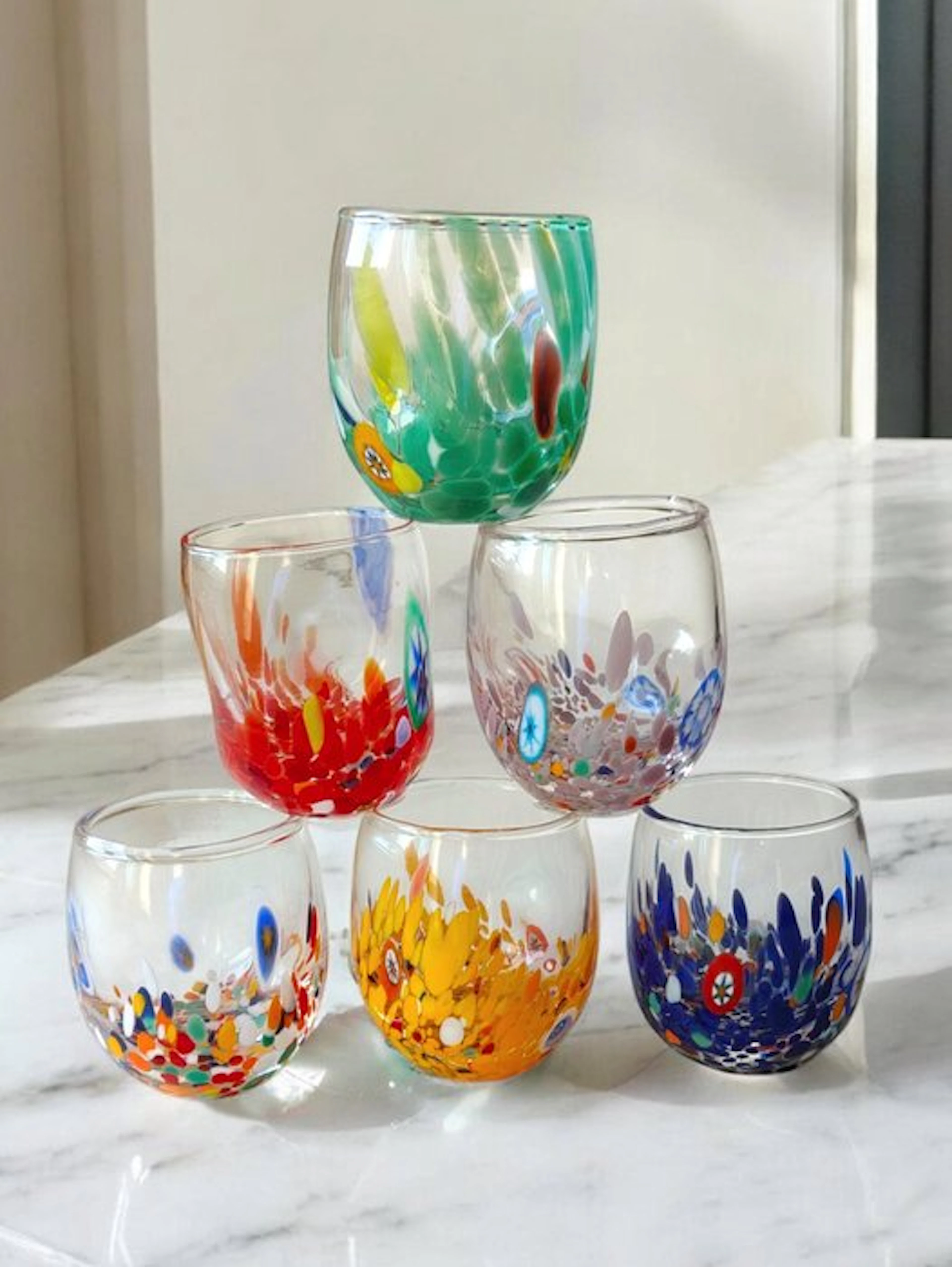 MurArt - MurArt - Drinking set (6) - Glass - Murrine Millefiori