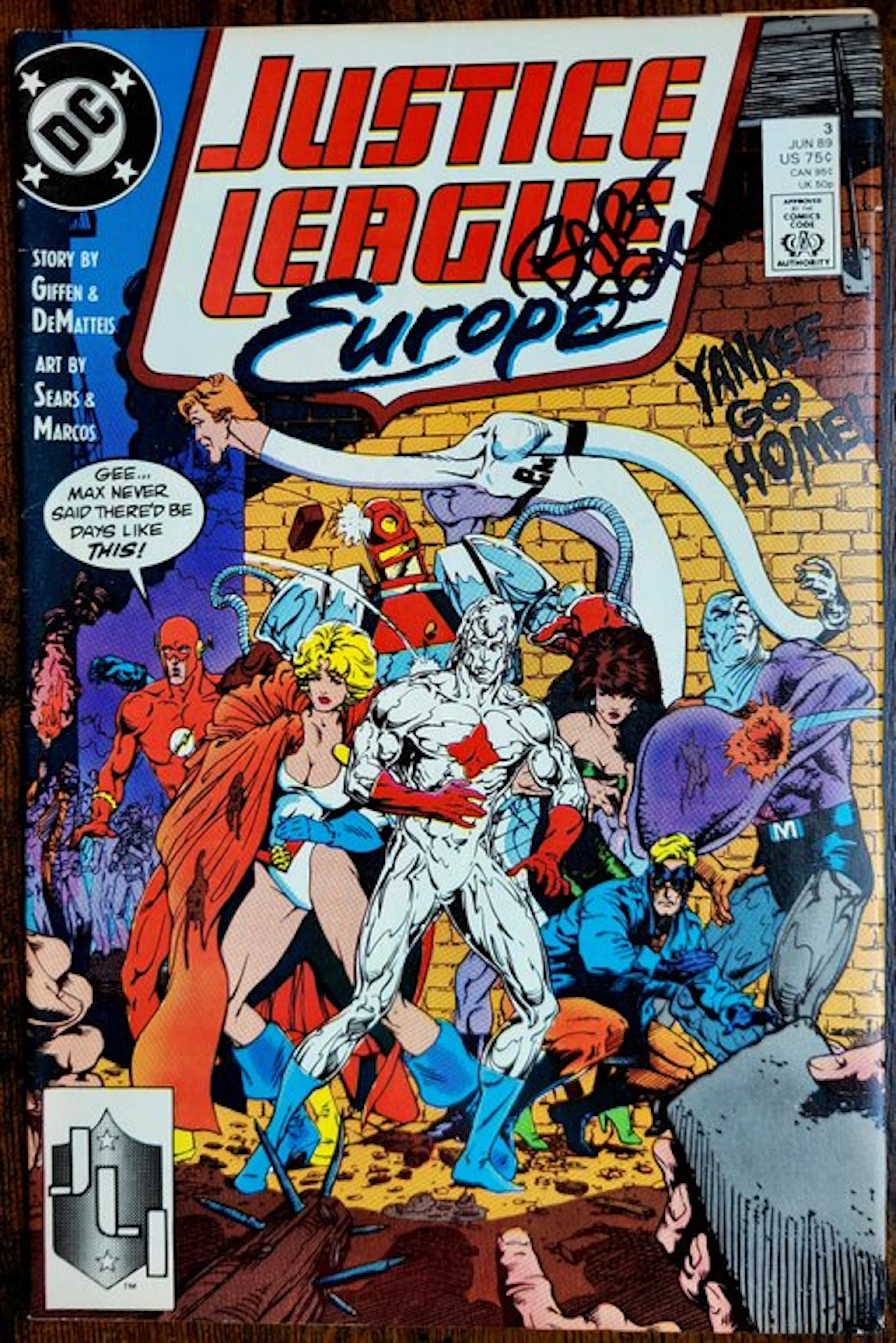 Justice League Europe #3 - Signed by Bart Sears + COA and...