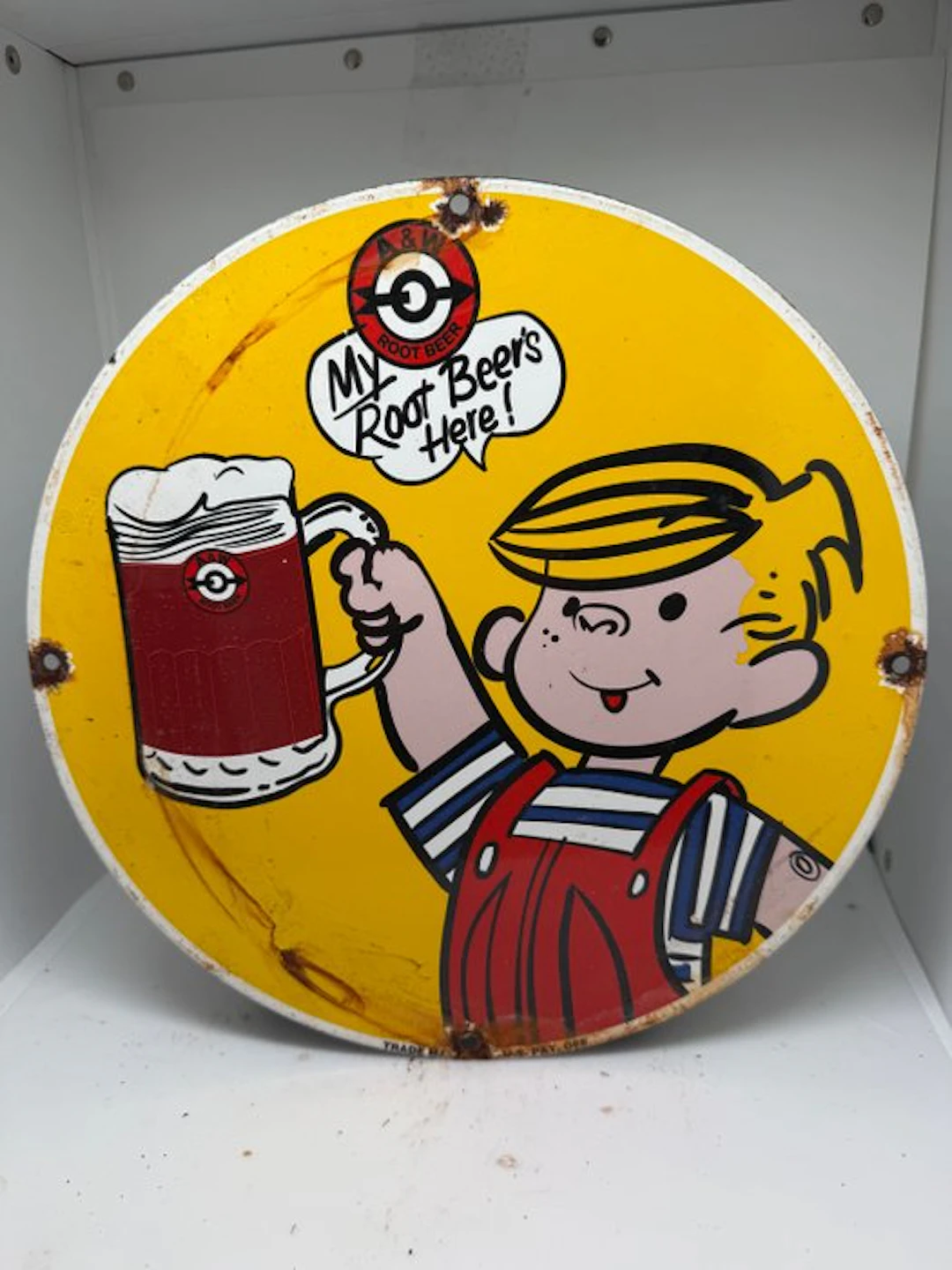 A&W - A&W Root Beer board - Enamel sign - Enamel, Metal