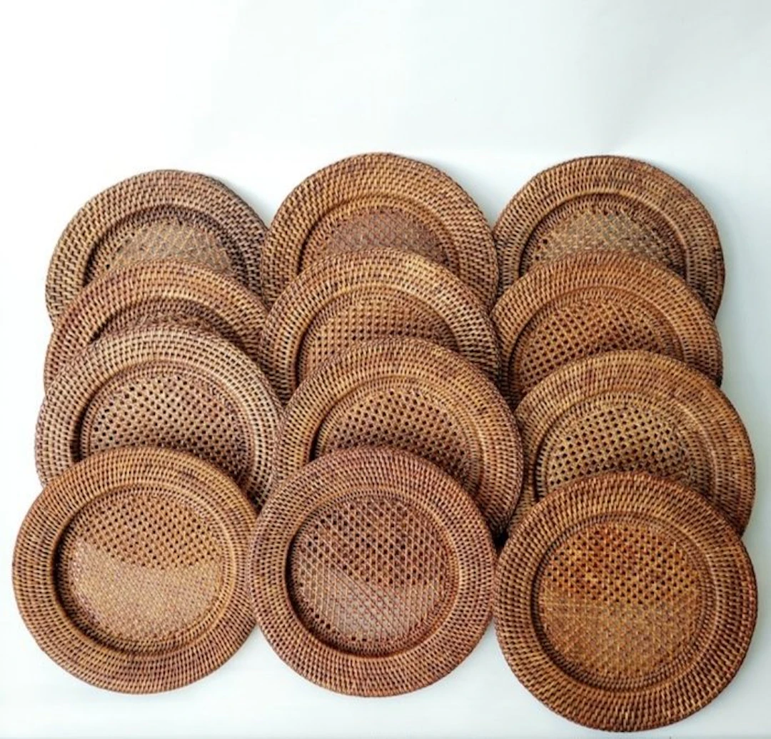 Flamant - Plate (12) - Togo - Rattan - Underplates