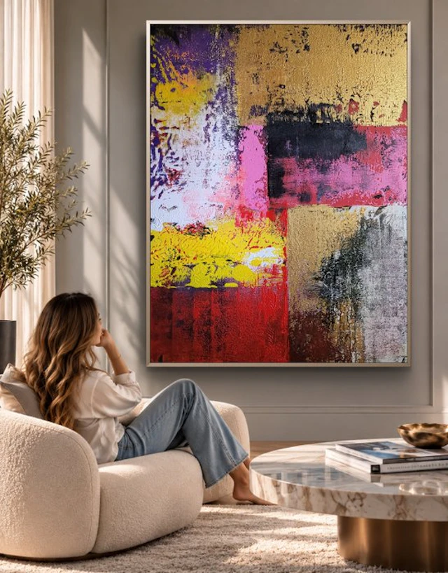 Lyora Art - COLOR FIELD FLOW No. 113 – (XL) Acrylic painting - Hand signed