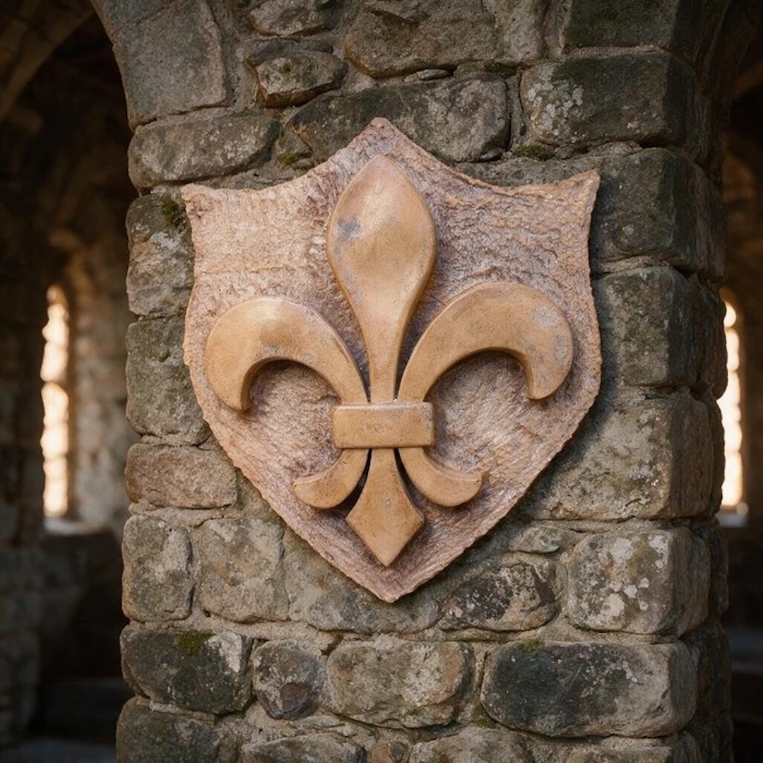 Sculpture, Scudo Giglio Fiorentino - 33 cm - Cast Stone
