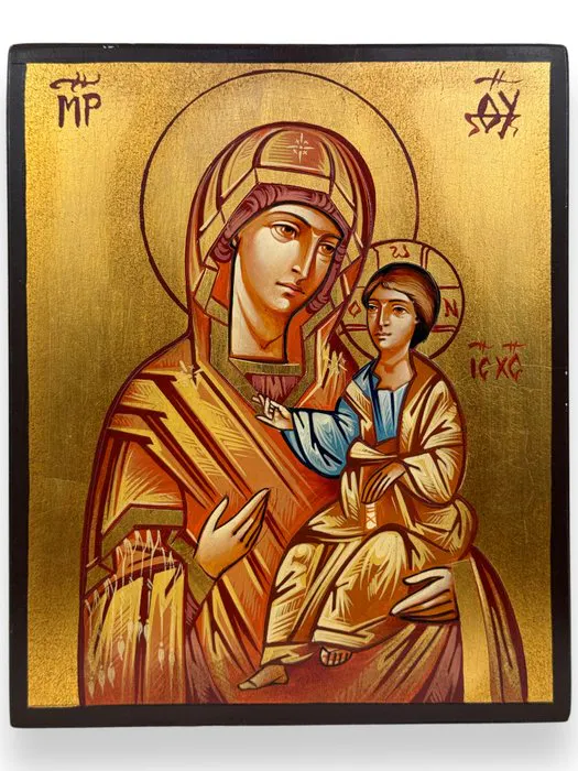 Icon - Mother of God Hodegetria - Tempera on wood - Romania