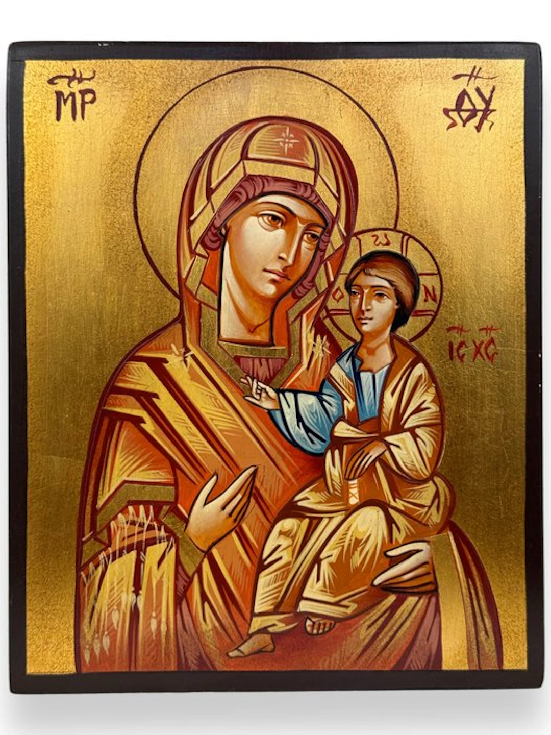 Icon - Mother of God Hodegetria - Tempera on wood - Romania