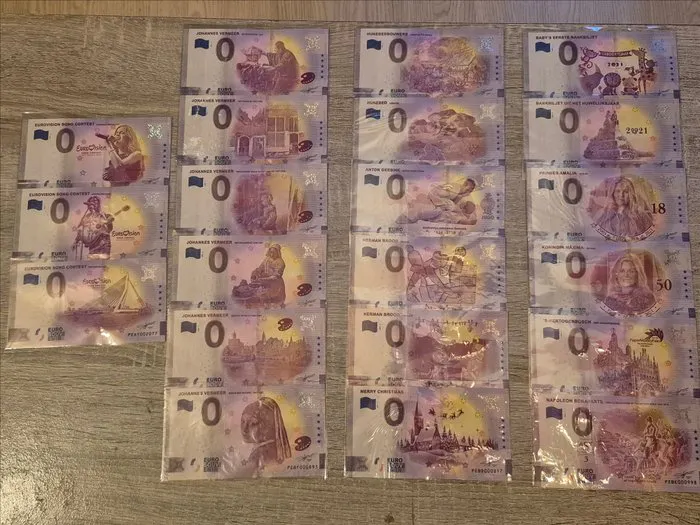 Netherlands. 0 Euro Banknote 2021 (21 Banknotes) (No reserve price)