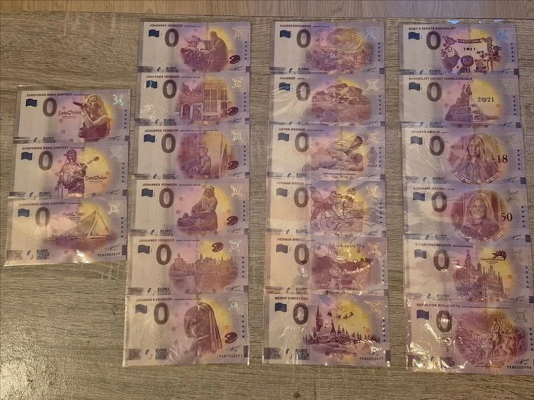 Netherlands. 0 Euro Banknote 2021 (21 Banknotes) (No reserve price)