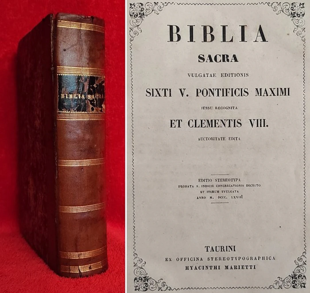 BIBLIA SACRA [Biblia Vulgata in latin, 23 cm] - 1868