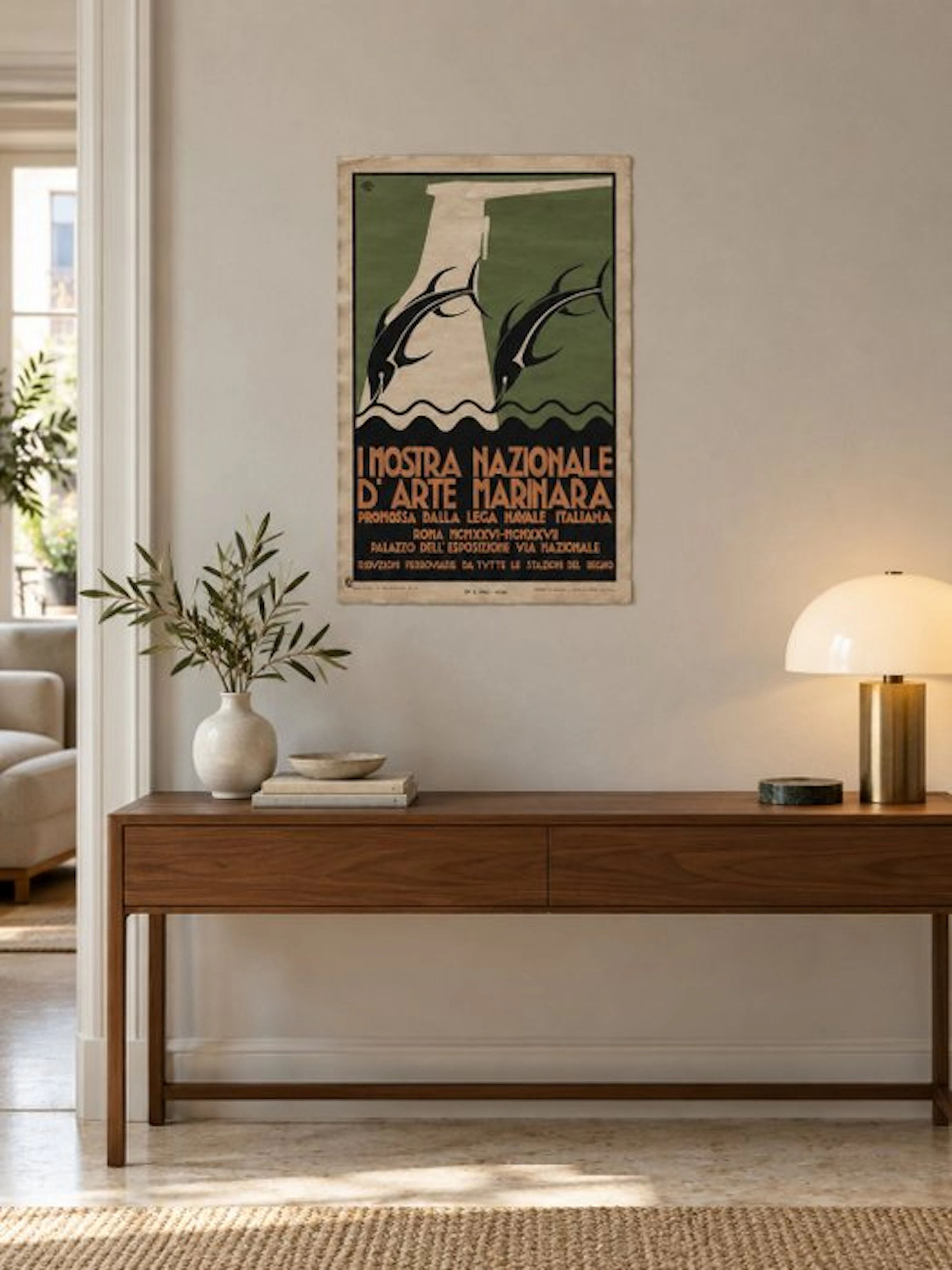 Cortona - Manifesto Mostra Nazionale d’Arte Marinara – Roma, - 1970s