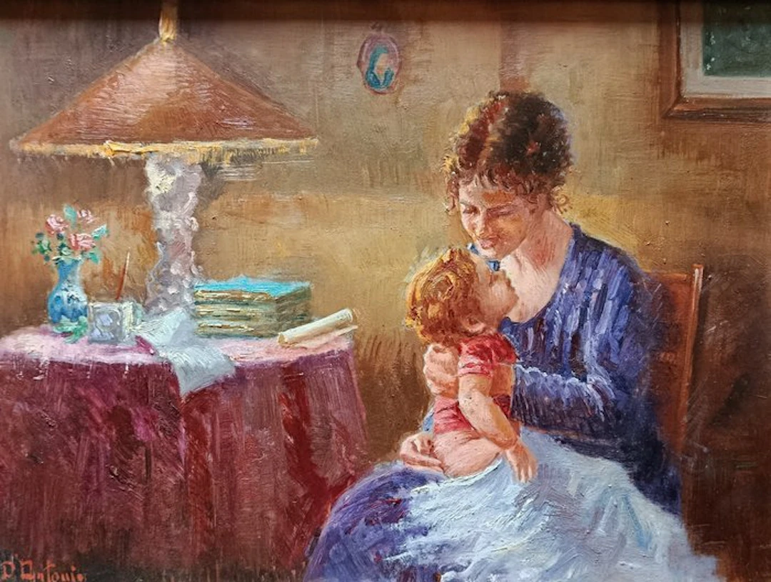 Antonio Panza detto D'Antonio (1928-2020) - Tenerezze ( interno )