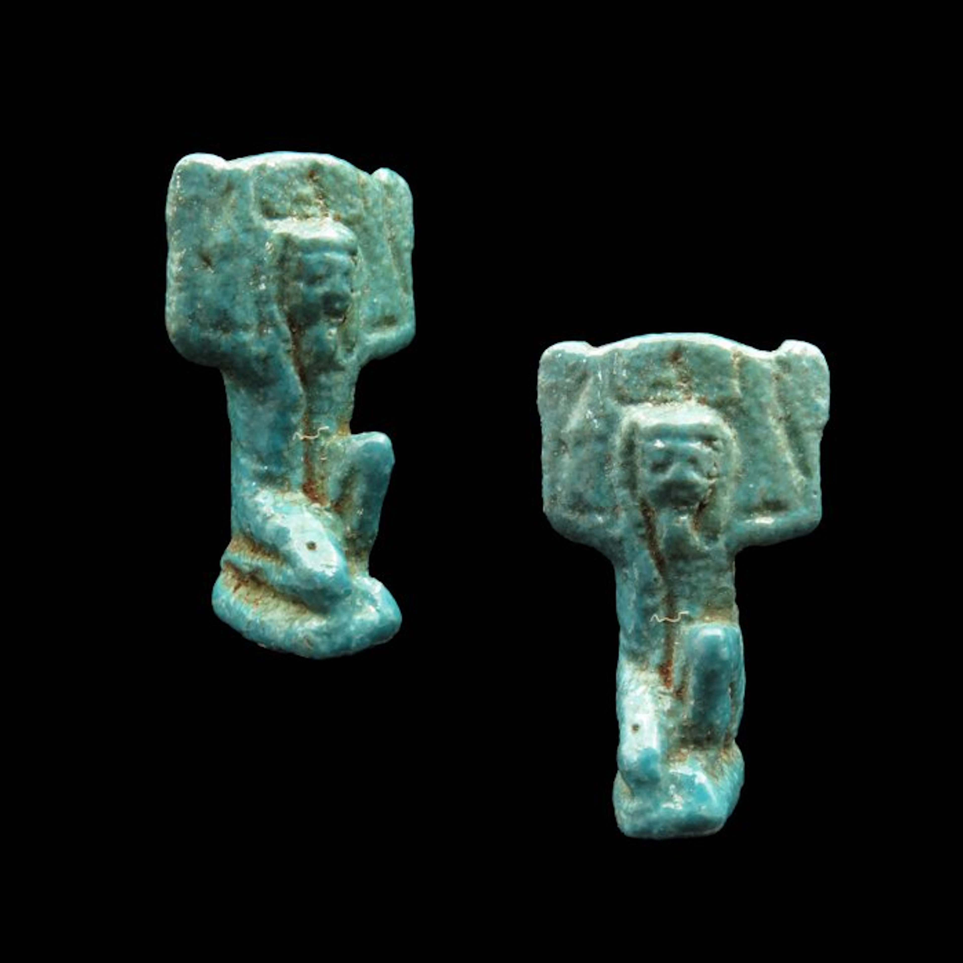 Ancient Egyptian Faience amulet of the God Shu (1x) - 2.4 cm (No reserve price)