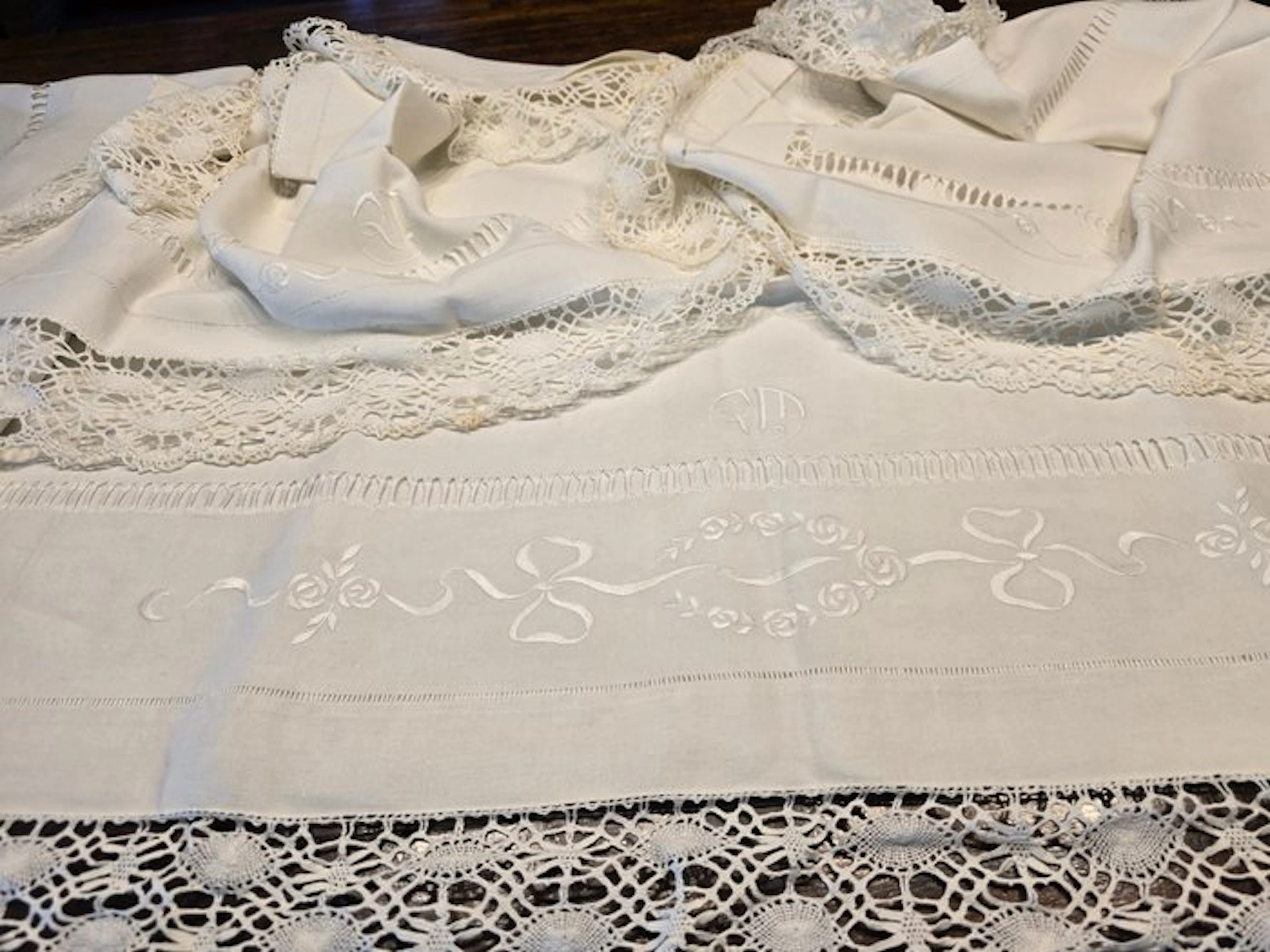 Bed sheet (3) - 270 cm - 230 cm - Ancient trousseaus