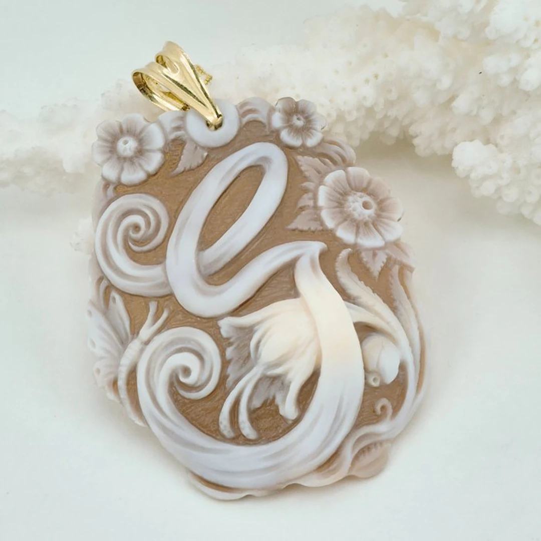 Silver, Gold-plated - Cameo - Hand-engraved cameo