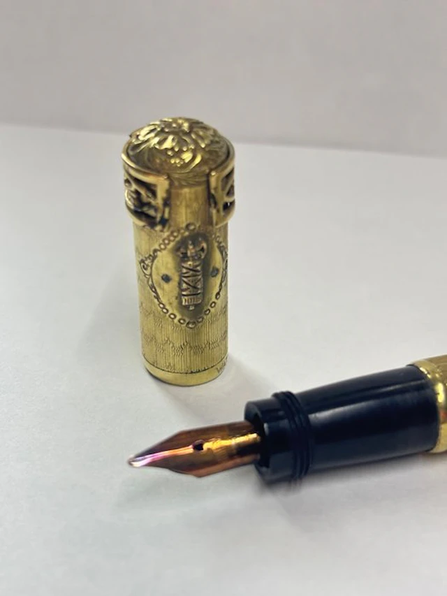 Waterman - 42 Safety con rivestimento laminato oro - Fountain pen