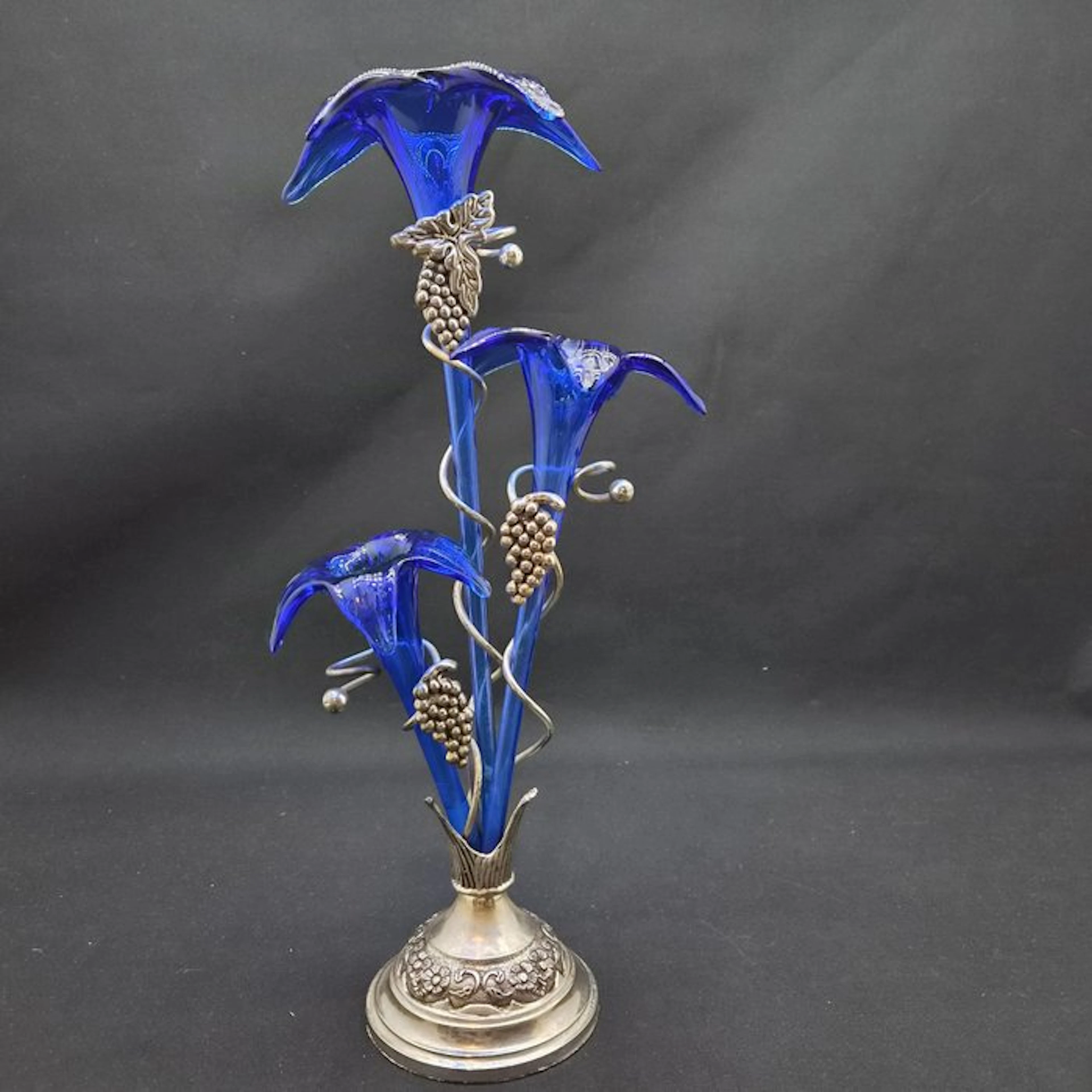Vase - Glass, Metal - flower pot