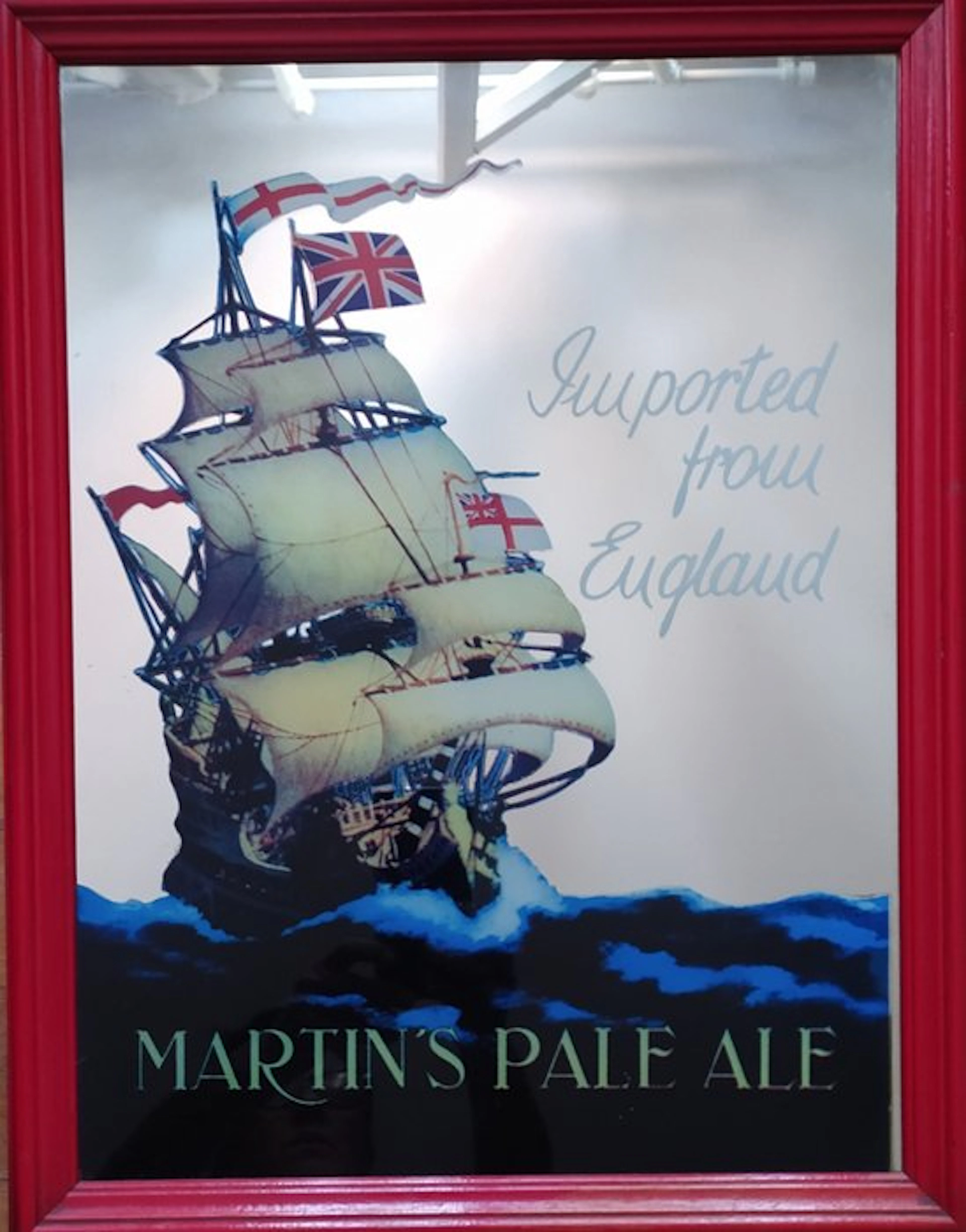 Martin - Martin's Pale Ale - John Martin - Advertising sign - Glass, Wood