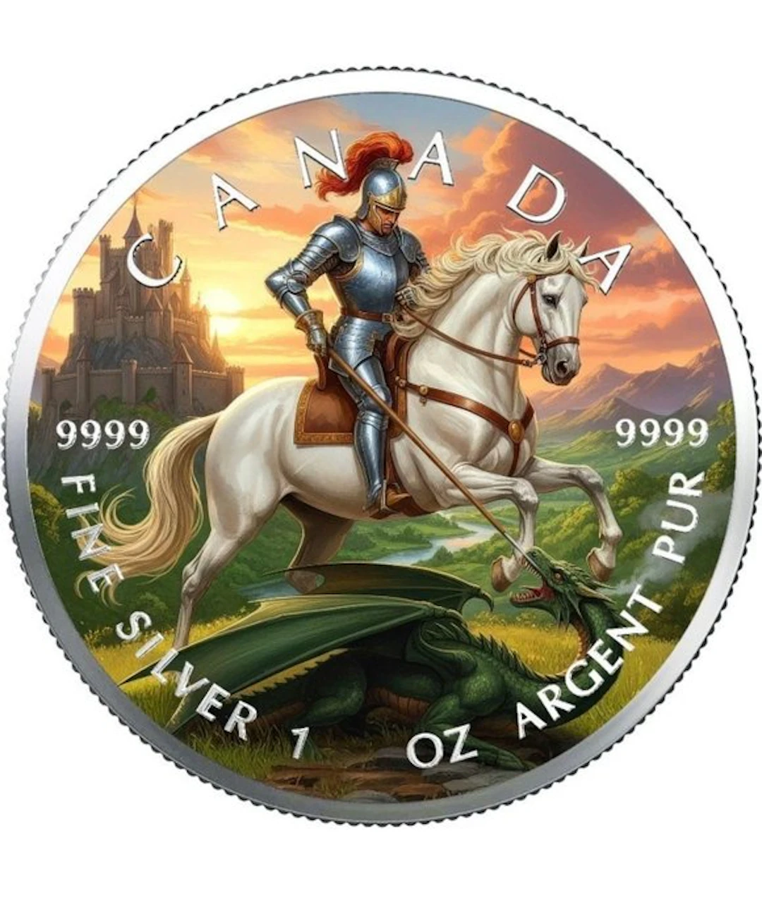 Canada. 5 Dollars 2025 Legends St. George and Dragon 1 oz (.999) mit CoA
