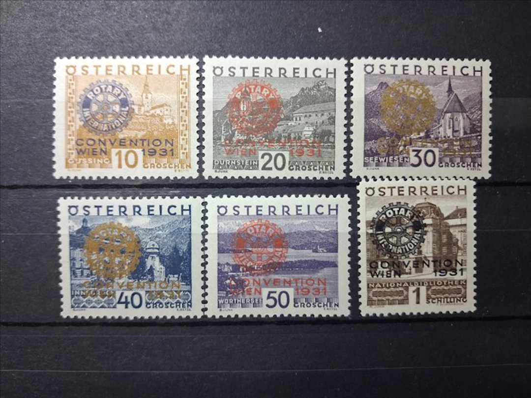 Austria 1931 - Rotary International, Michel no. 518/523. Mint.