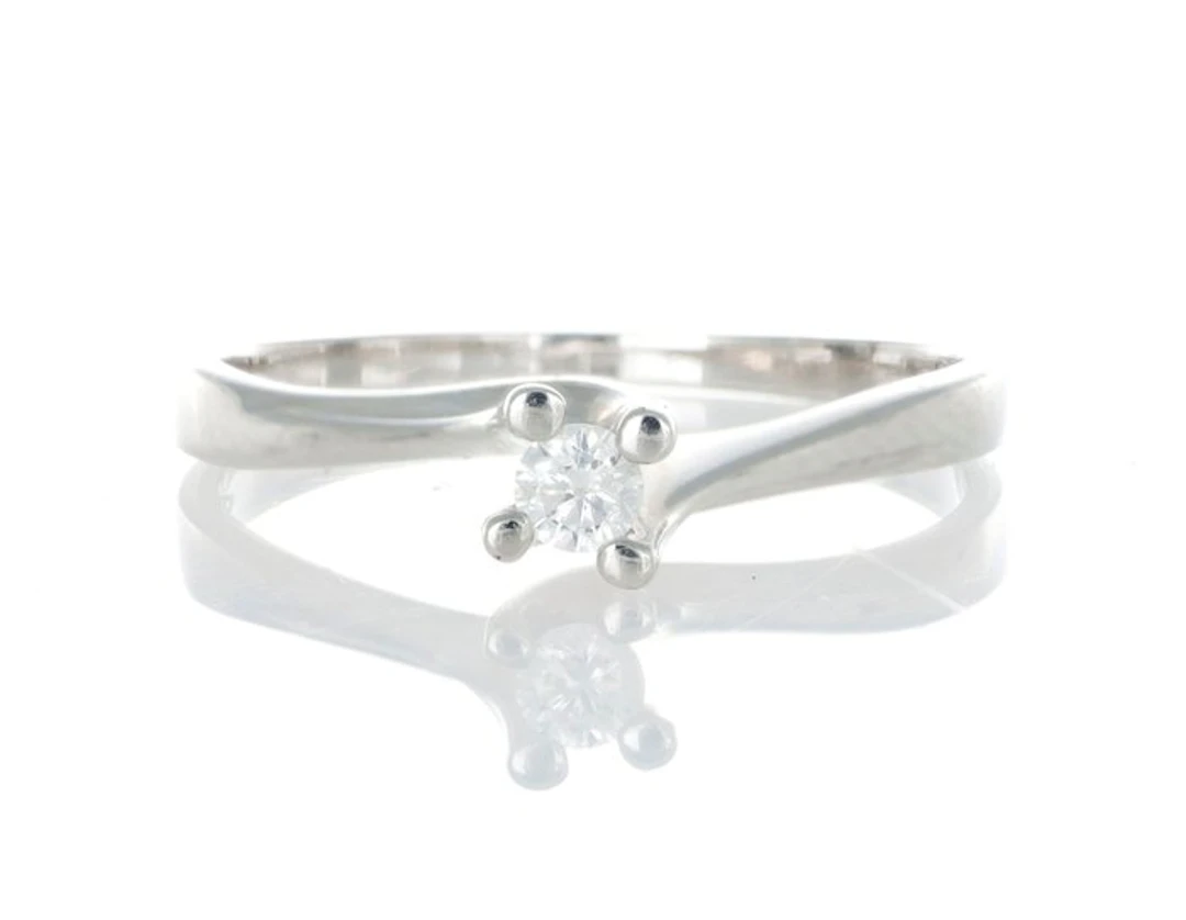 No reserve price - Ring - 18 kt. White gold - 0.15ct. tw. Diamond (Natural)