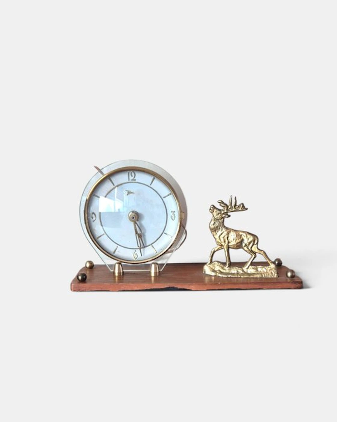 Table clock - Art Deco Brass, Glass - 1920-1930