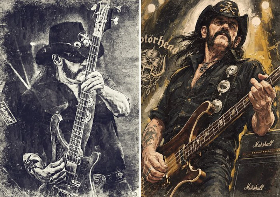 2 x Lemmy - By artist Andrea Boriani - Oil-style digital...
