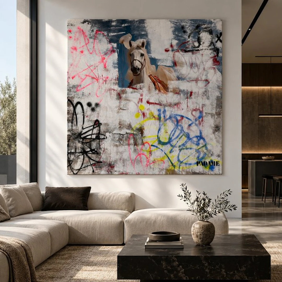 Padame ONE - Untitled Horse - 106x110 cm XXL - Original Canvas