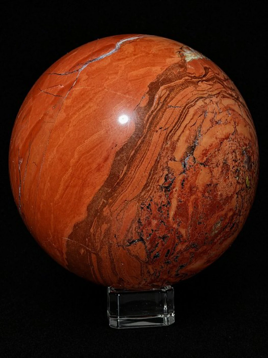 Huge South African Red Jasper Sphere | Deep Vibrant Red...
