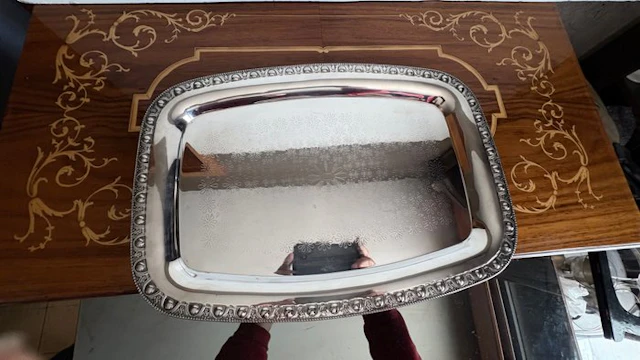 Tray - Silverplated, Silver-plated on copper / brass