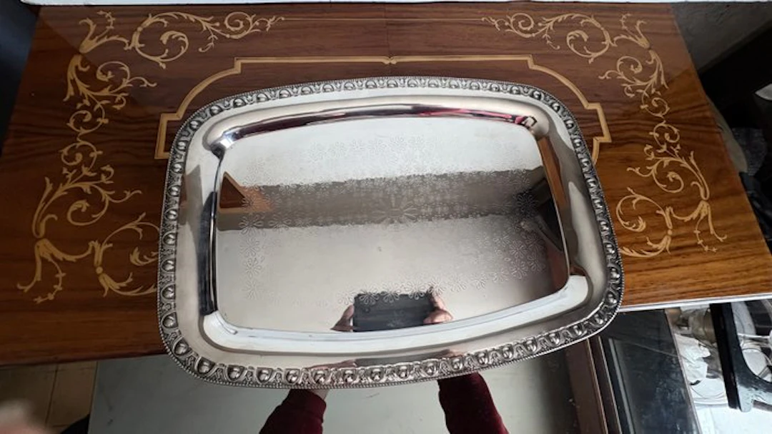 Tray - Silverplated, Silver-plated on copper / brass