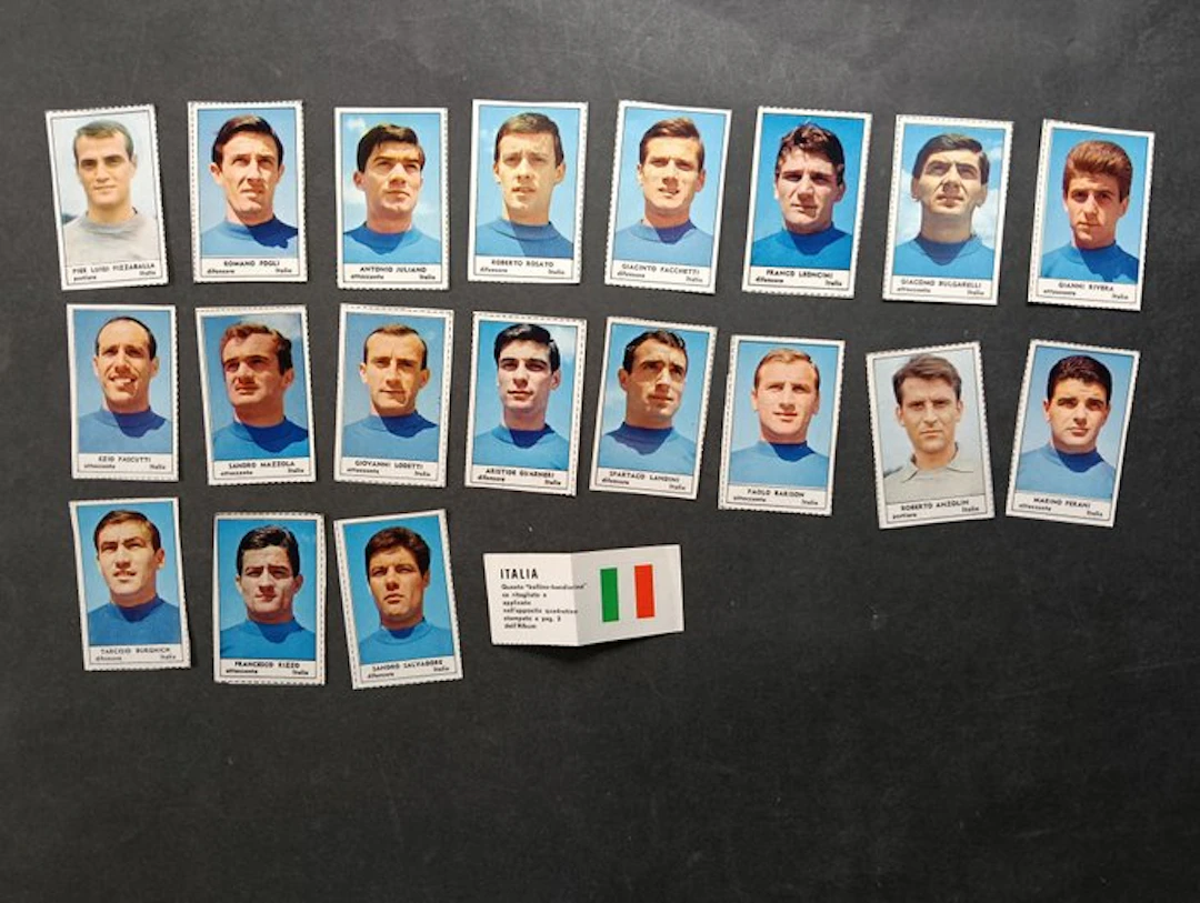 Calciatori Tempo England ’66 19 Figurine Italia +...