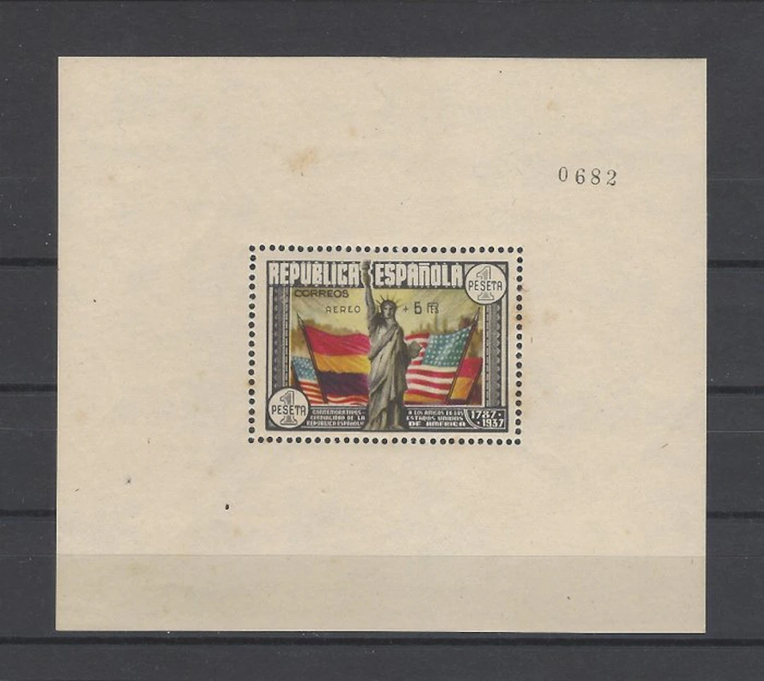 Spain 1938 - US Constitution aerial +5 - Edifil nº 766