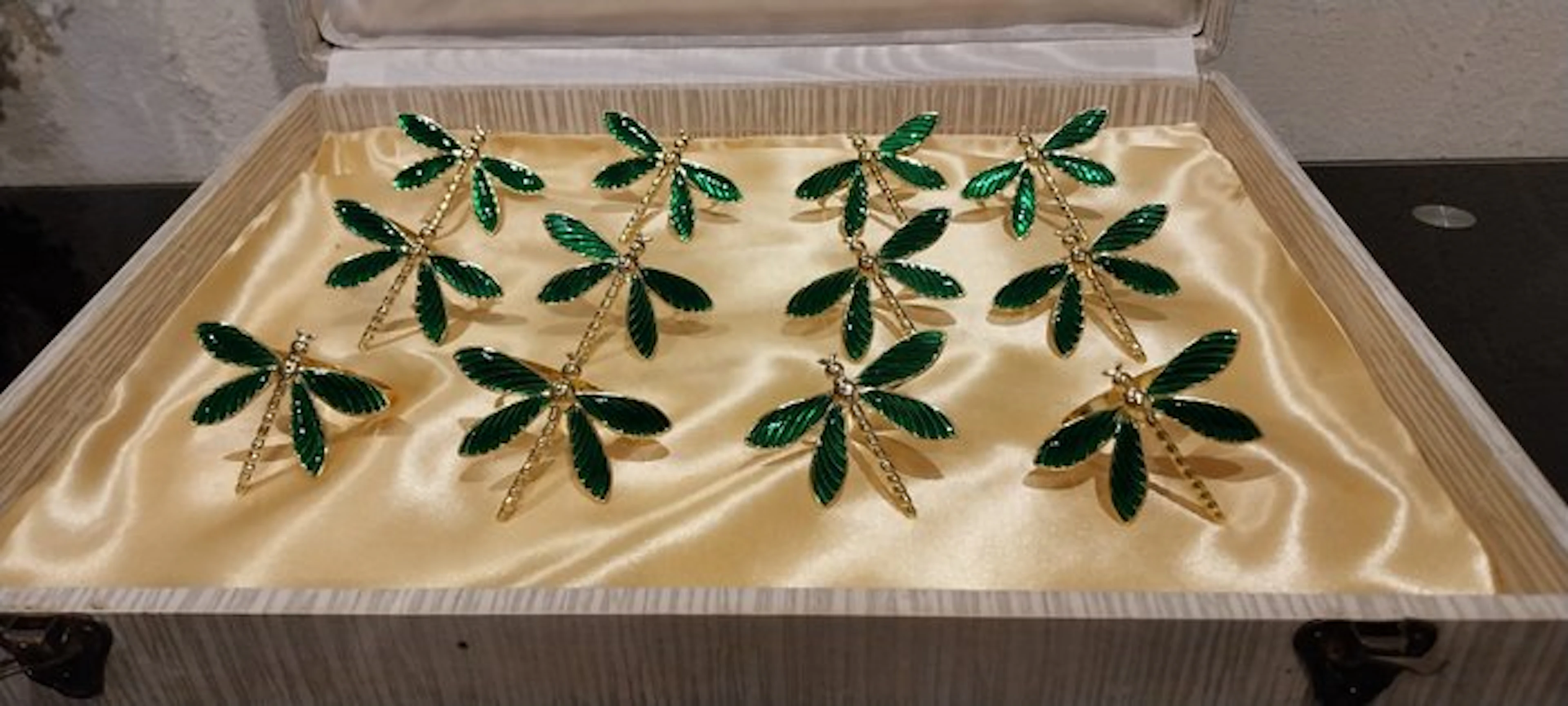 Napkin ring (12) - Butterflies - Gilt brass