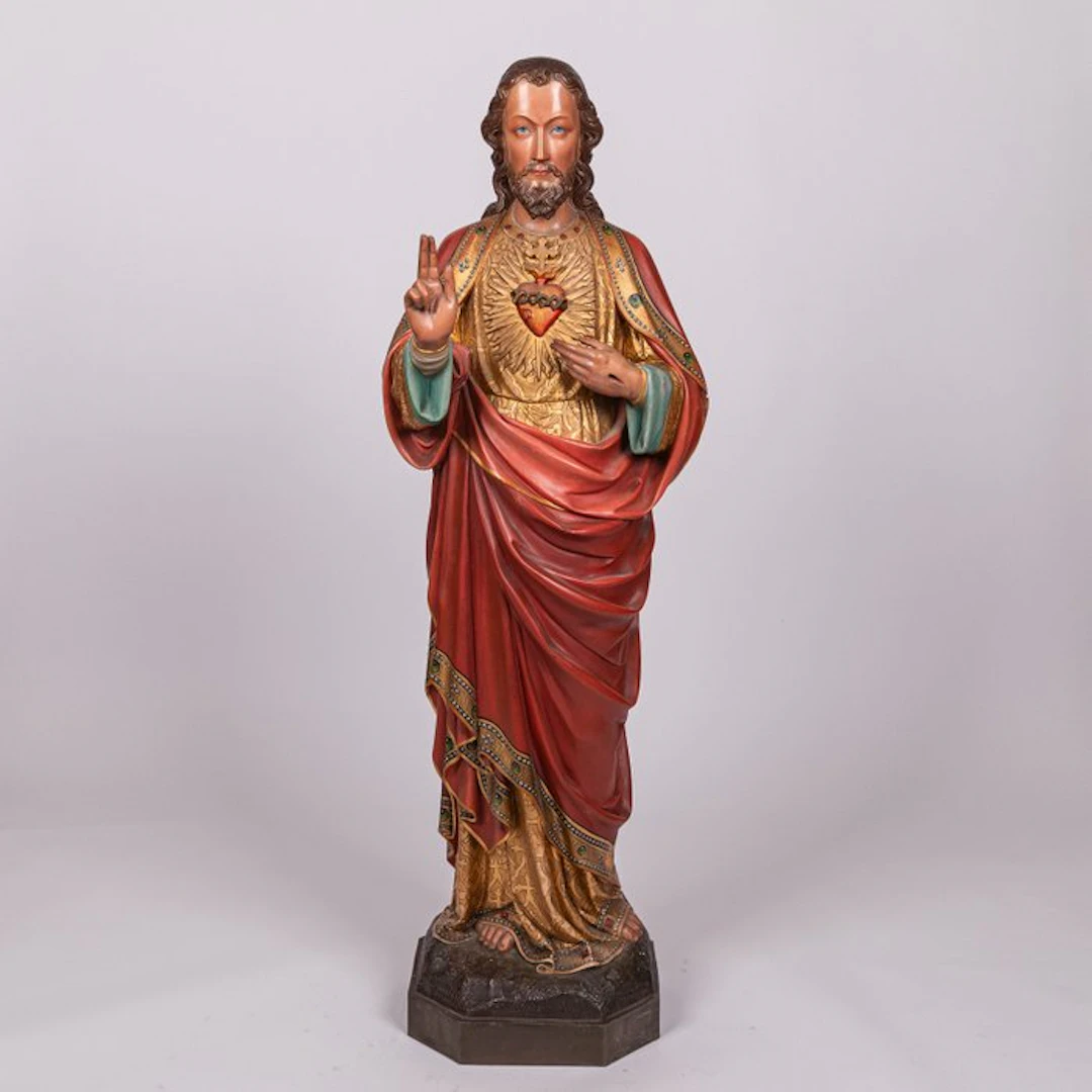 Neogothic church statue of Jesus, 19th century - Plaster - 1850-1900