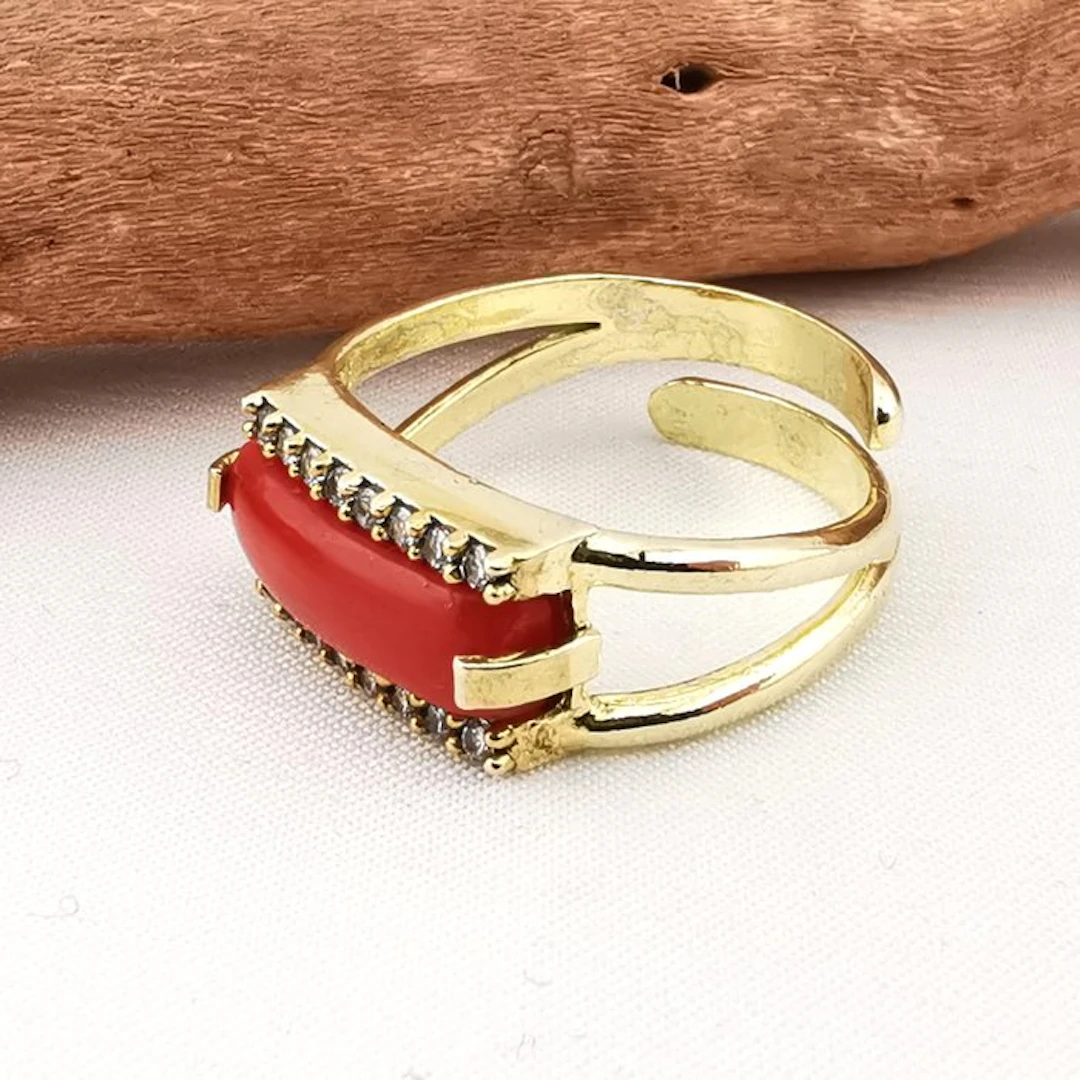 Coral - Silver - Ring - Italian craftsmanship