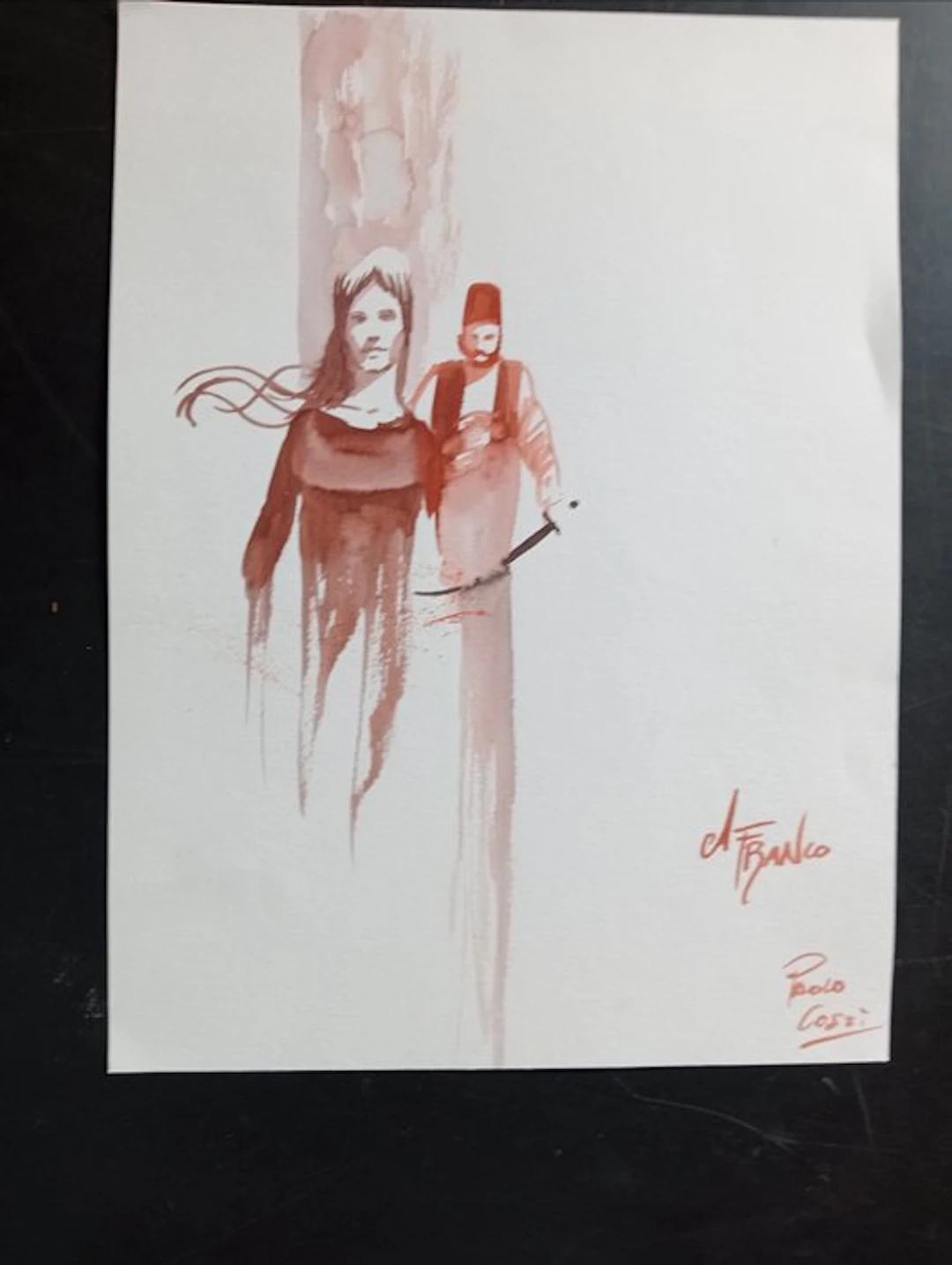 Cossi, Paolo - 1 Original colour drawing - Il Grande Male...