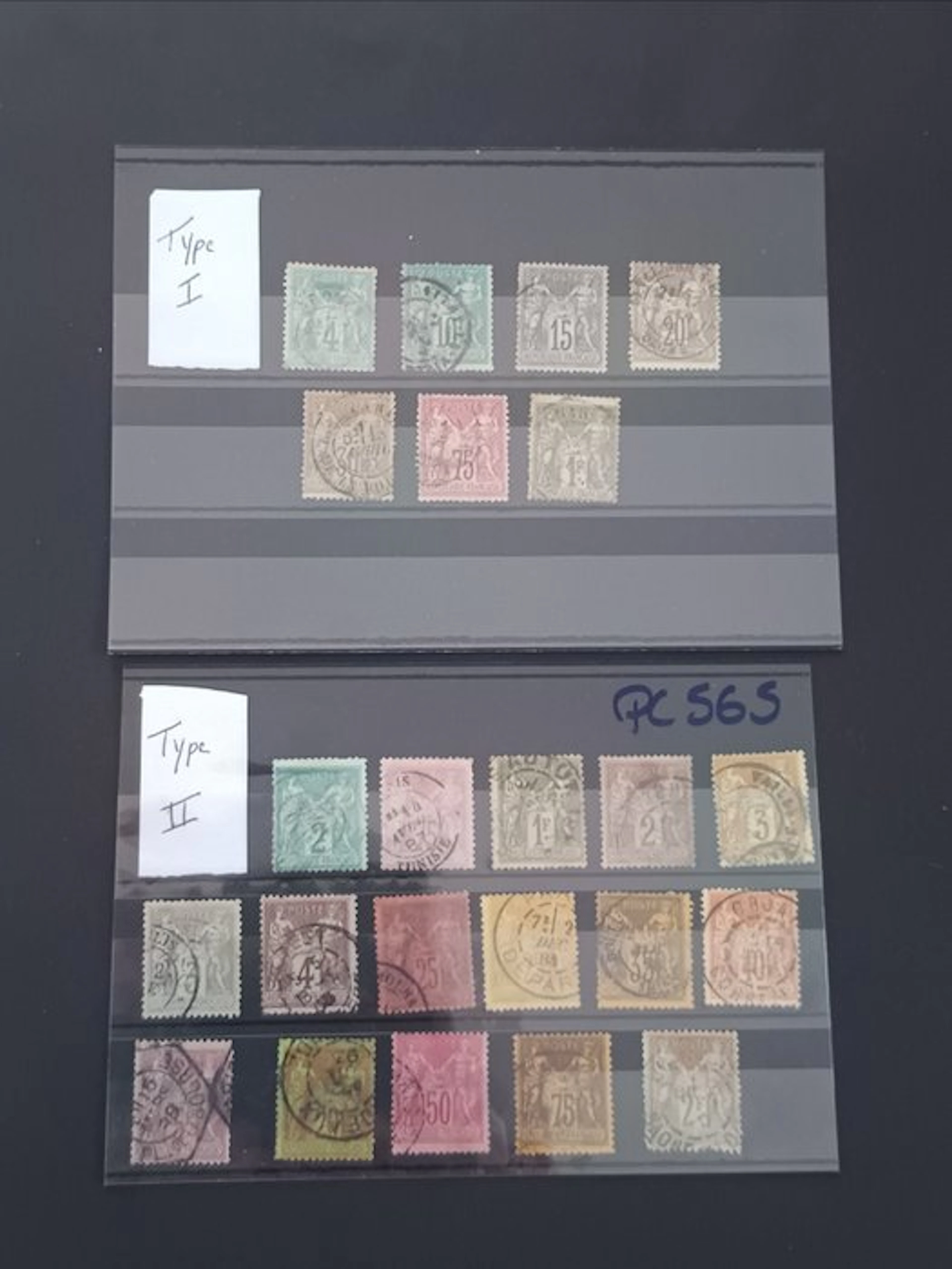 France 1876 - Sage-Type batch on card