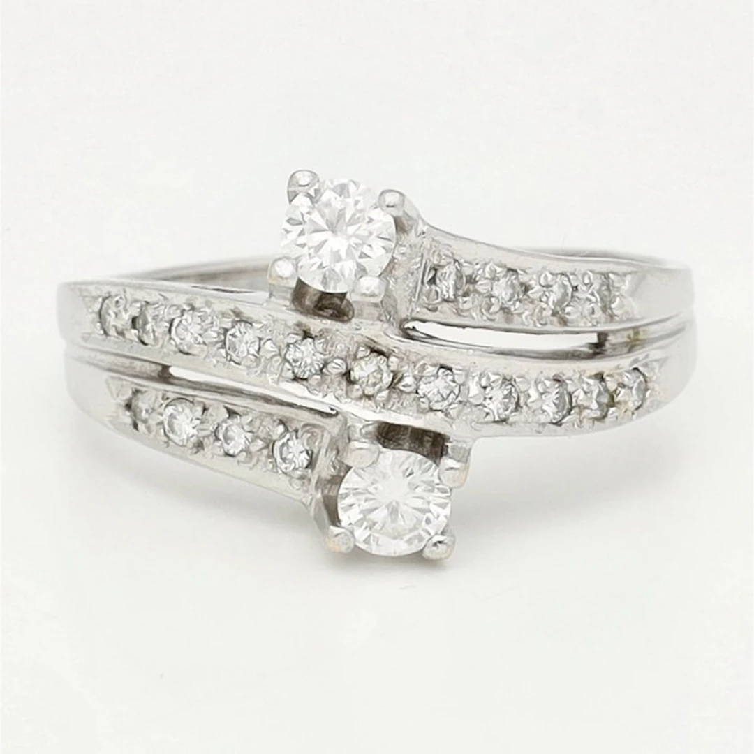 Ring - 14 kt. White gold Diamond (Natural)