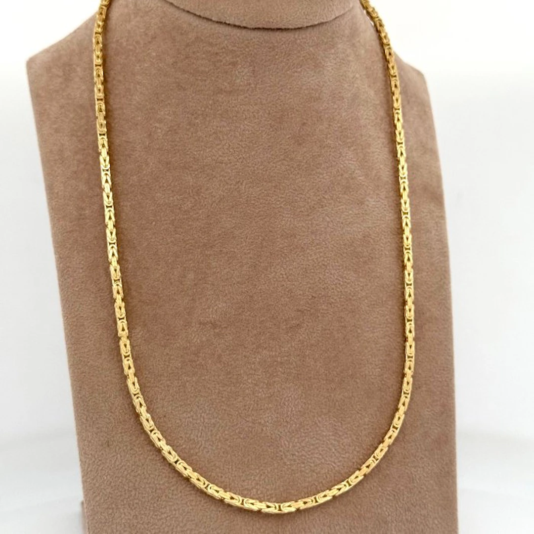 No reserve price - Necklace - 18 kt. Yellow gold - Byzantine - 50 cm