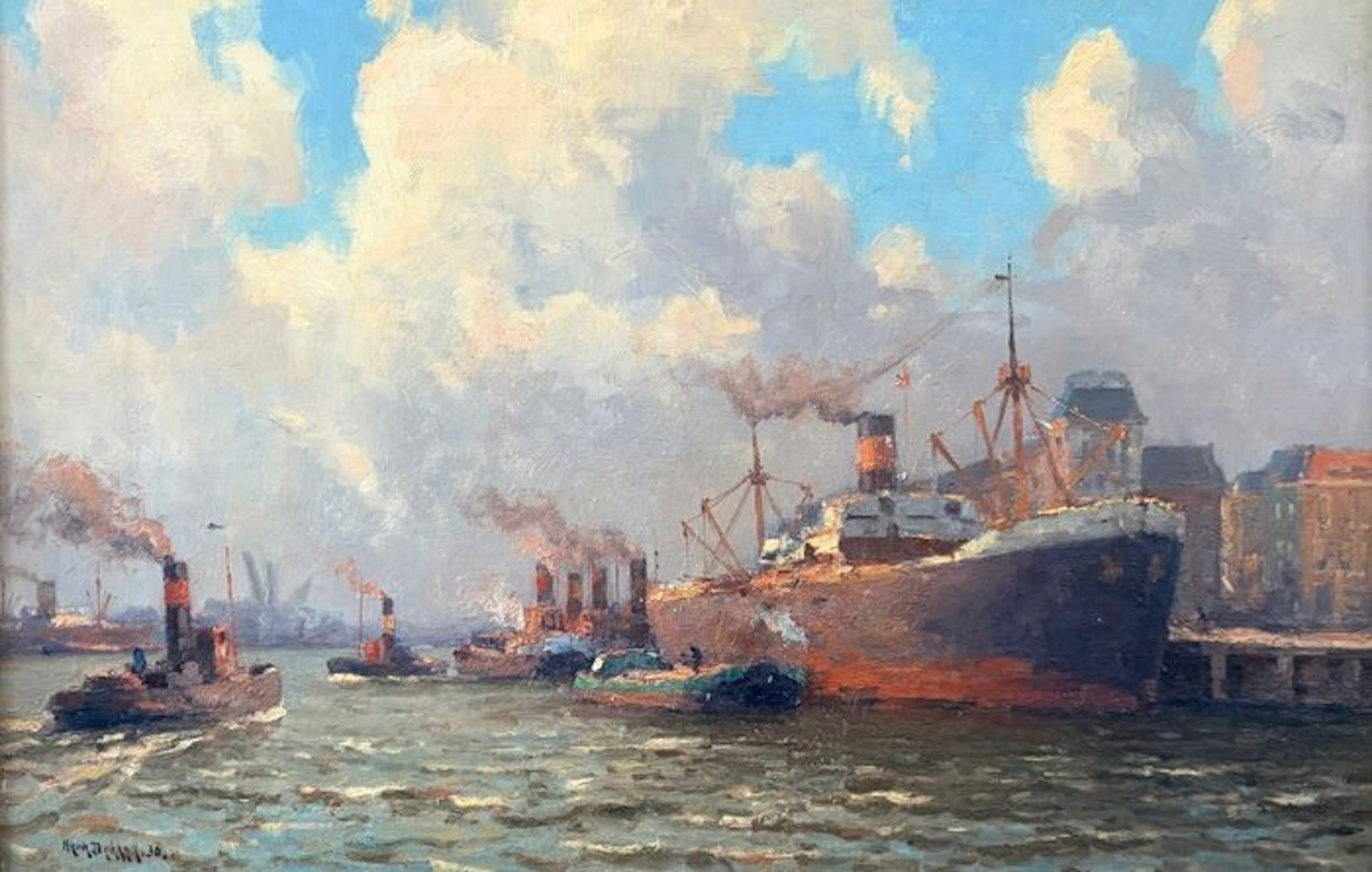 Henk Dekker (1897–1974) - Havengezicht Rotterdam
