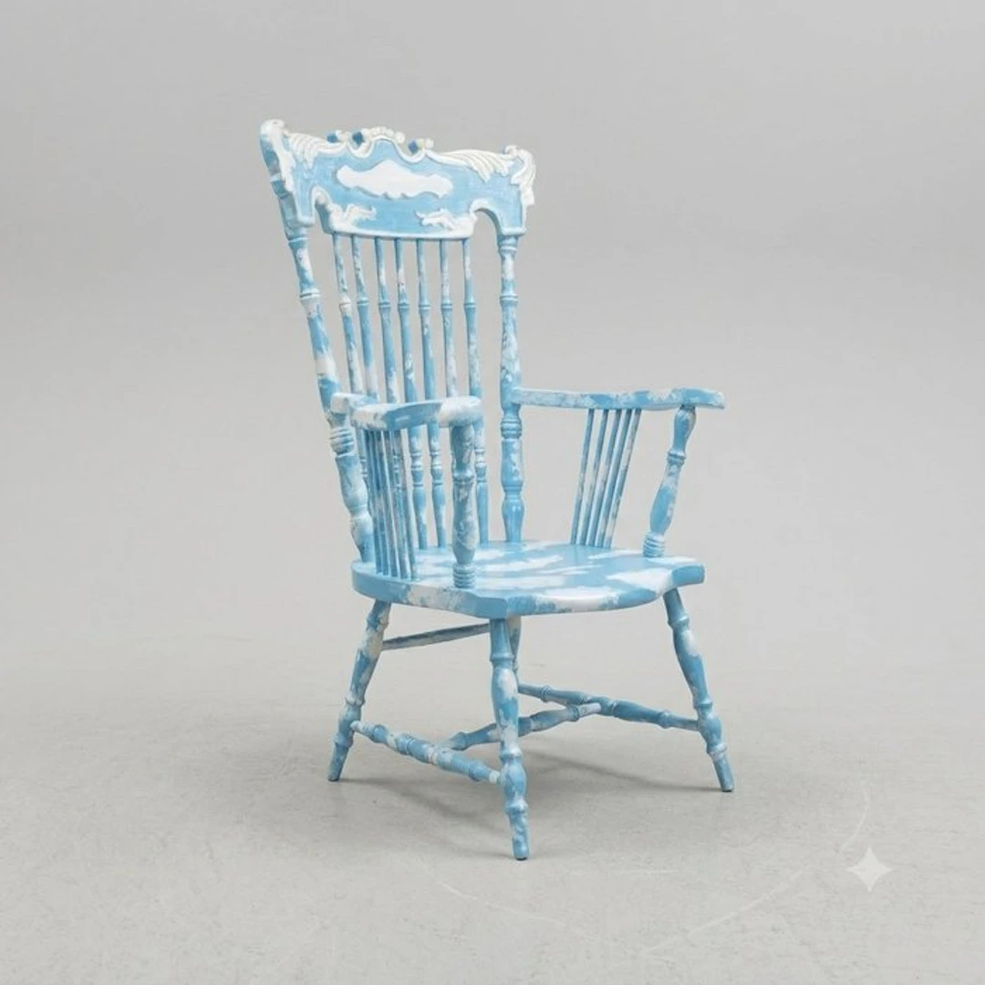 Wheelback chair - Magritte - Beech - hand-painted