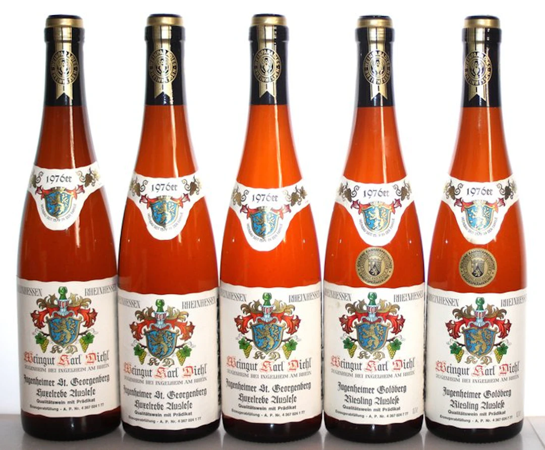 1976 Riesling Auslese + Huxelrebe Auslese - Jugenheimer...