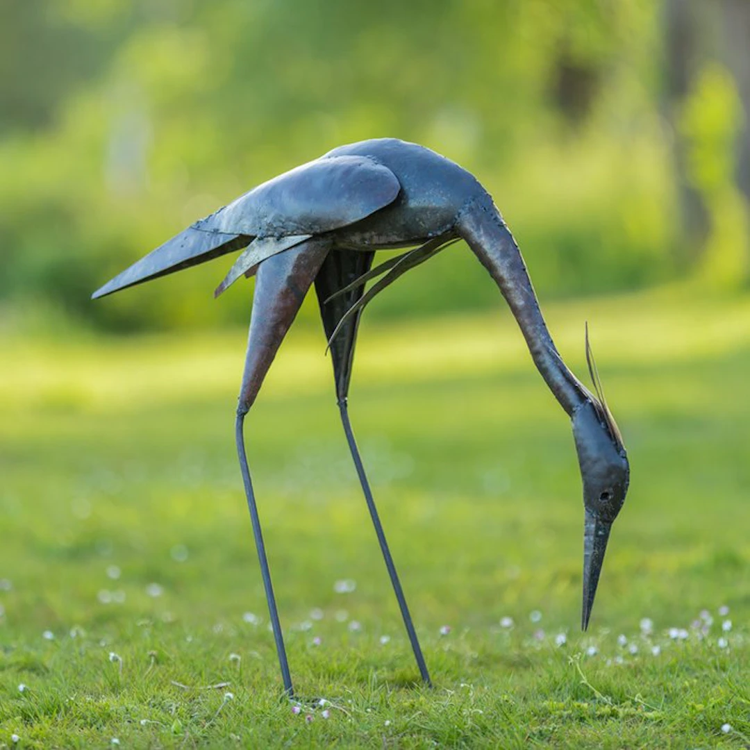 Sculpture, Purper reiger - 650 mm - Metal