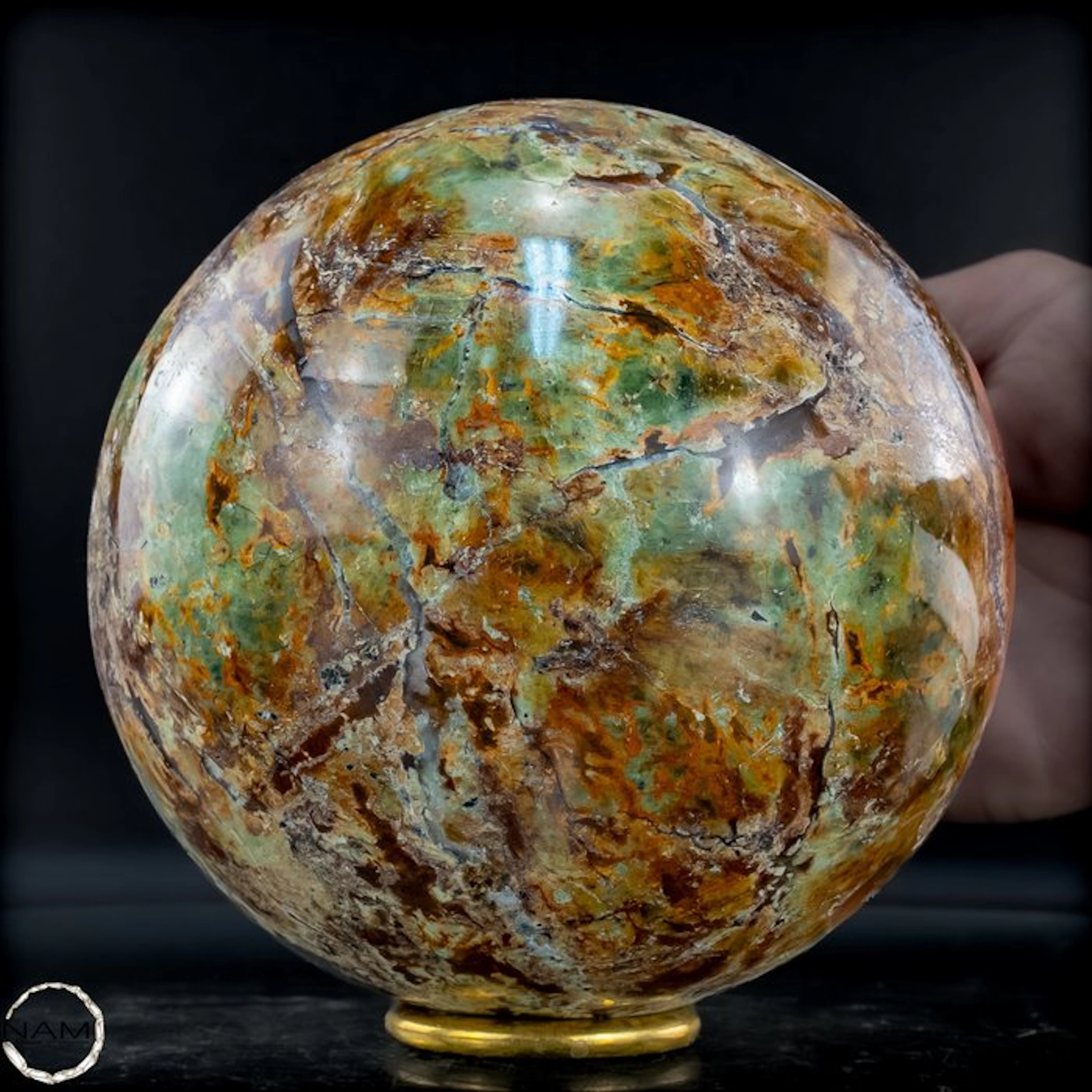 Chrysoprase sphere – natural stone sphere with unique green color worlds