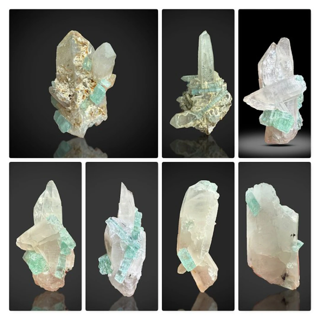 Vanadium Emerald on Aquamarine with Quartz Crystal |...