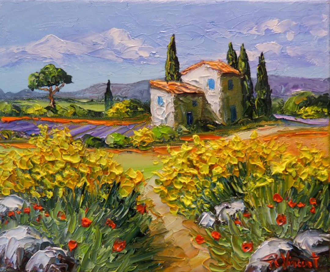 R. Vincent (1954) - Fleurs à Banon en Provence cote...