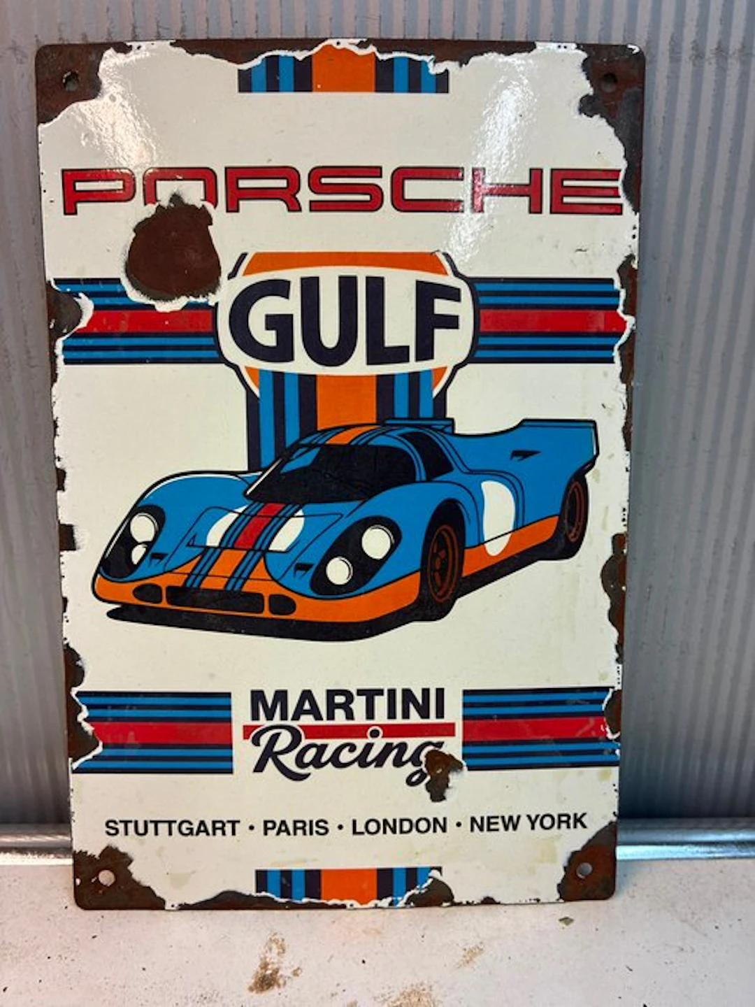 Porsche Gulf Martini Racing – Emaille Reclamebord...