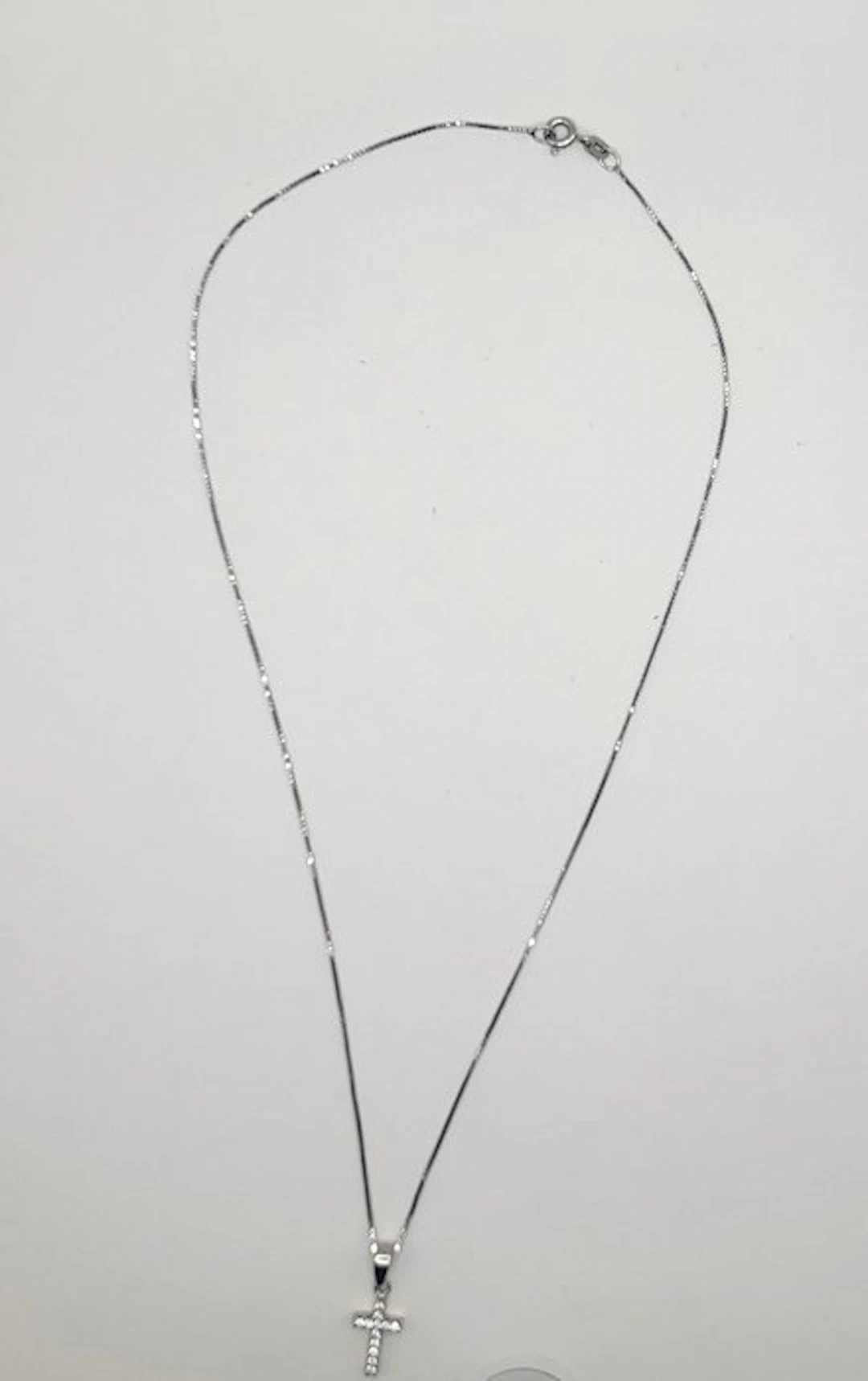 Necklace with pendant - 18 kt. White gold - 0.12ct. tw. Diamond (Natural)